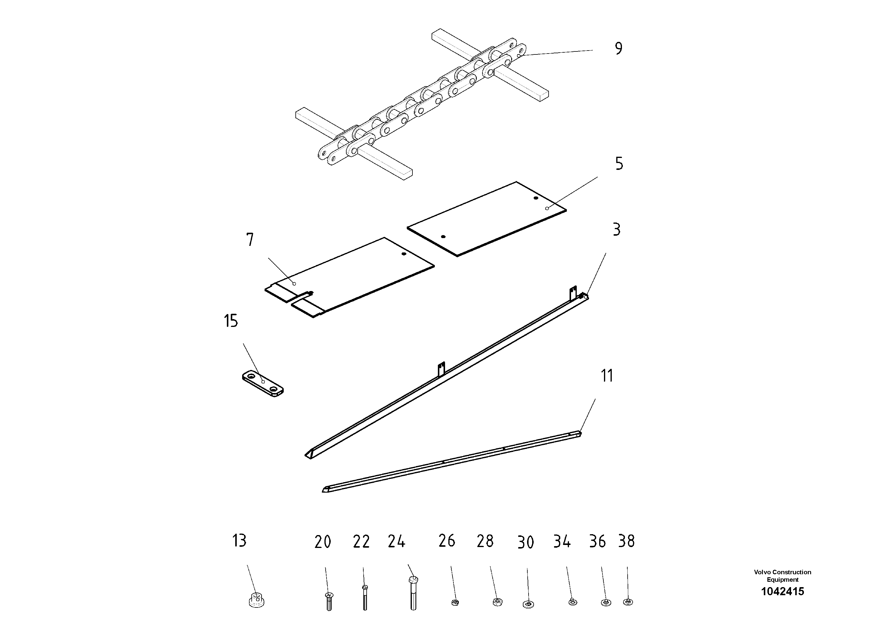 Схема запчастей Volvo ABG3870 - 55637 Wear Parts Kit conveyor ABG3870 S/N 20538 -