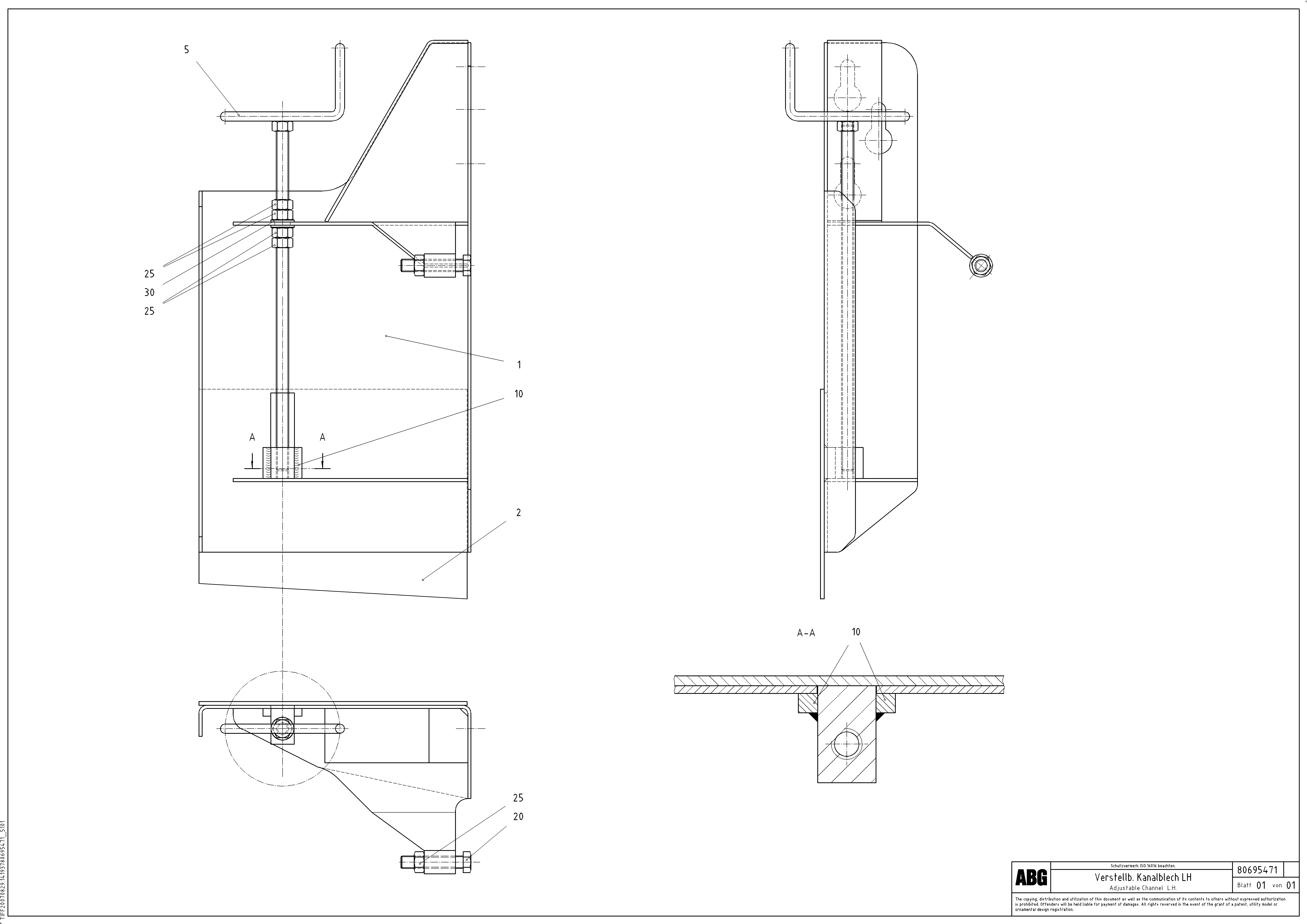 Схема запчастей Volvo ABG3870 - 71280 Adjustable Channel VB 50 ATT. SCREEDS 2,0 - 5,0M ABG3870
