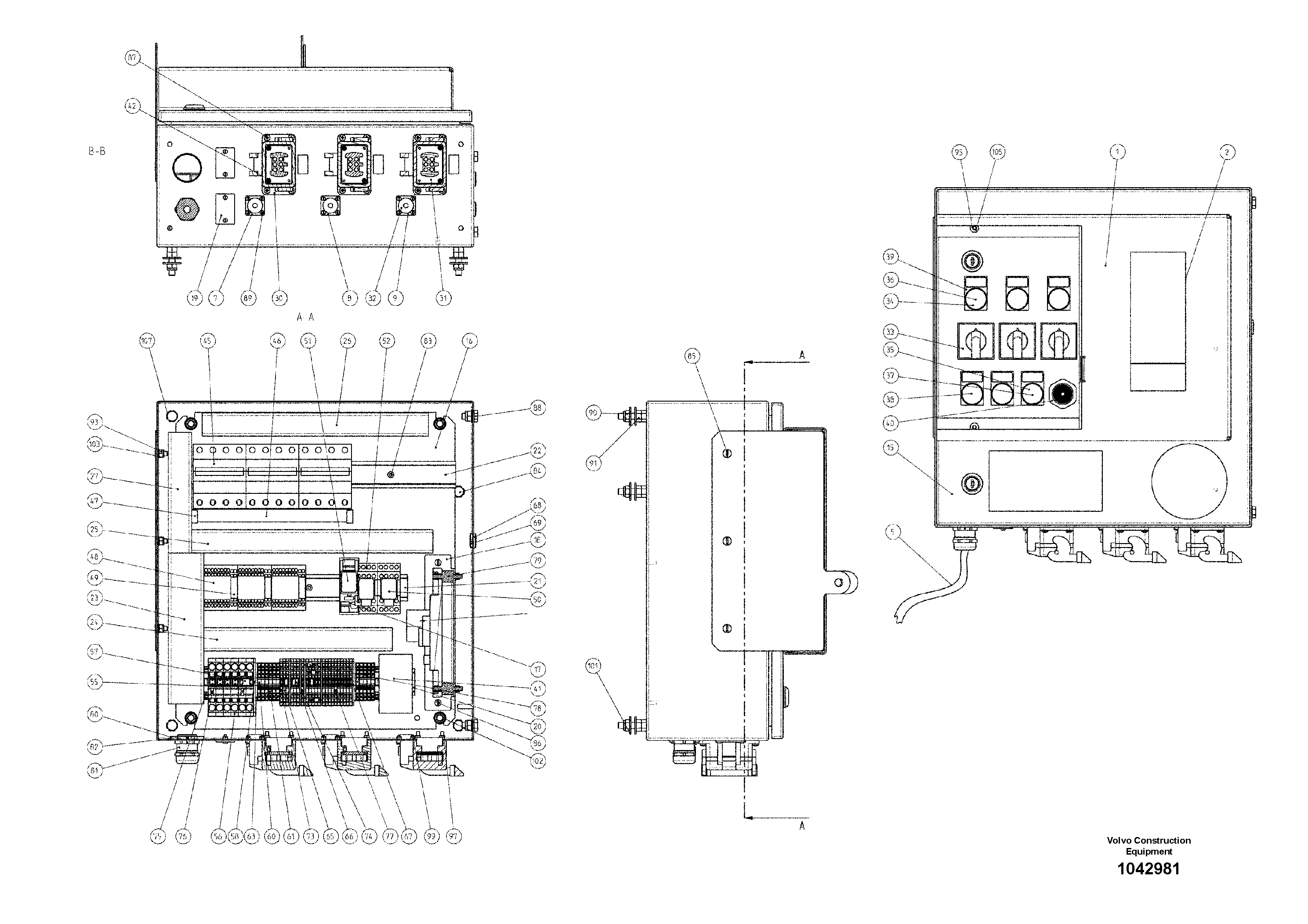 Схема запчастей Volvo ABG5770 - 93876 Switch cabinet for Electrical heating ABG5770 S/N 20740 -