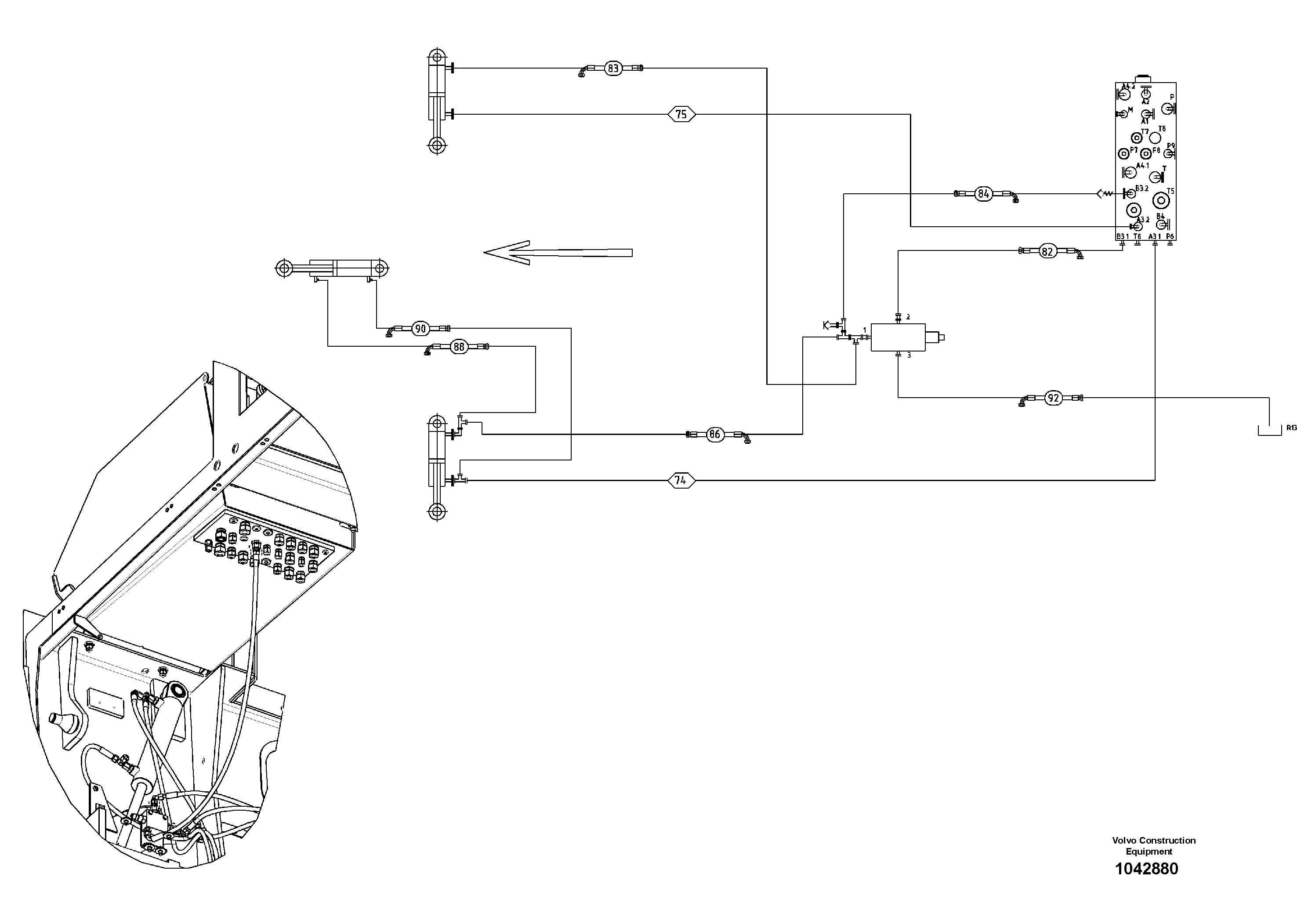 Схема запчастей Volvo ABG5770 - 94617 Hydraulic Front Apron ABG5770 S/N 20740 -