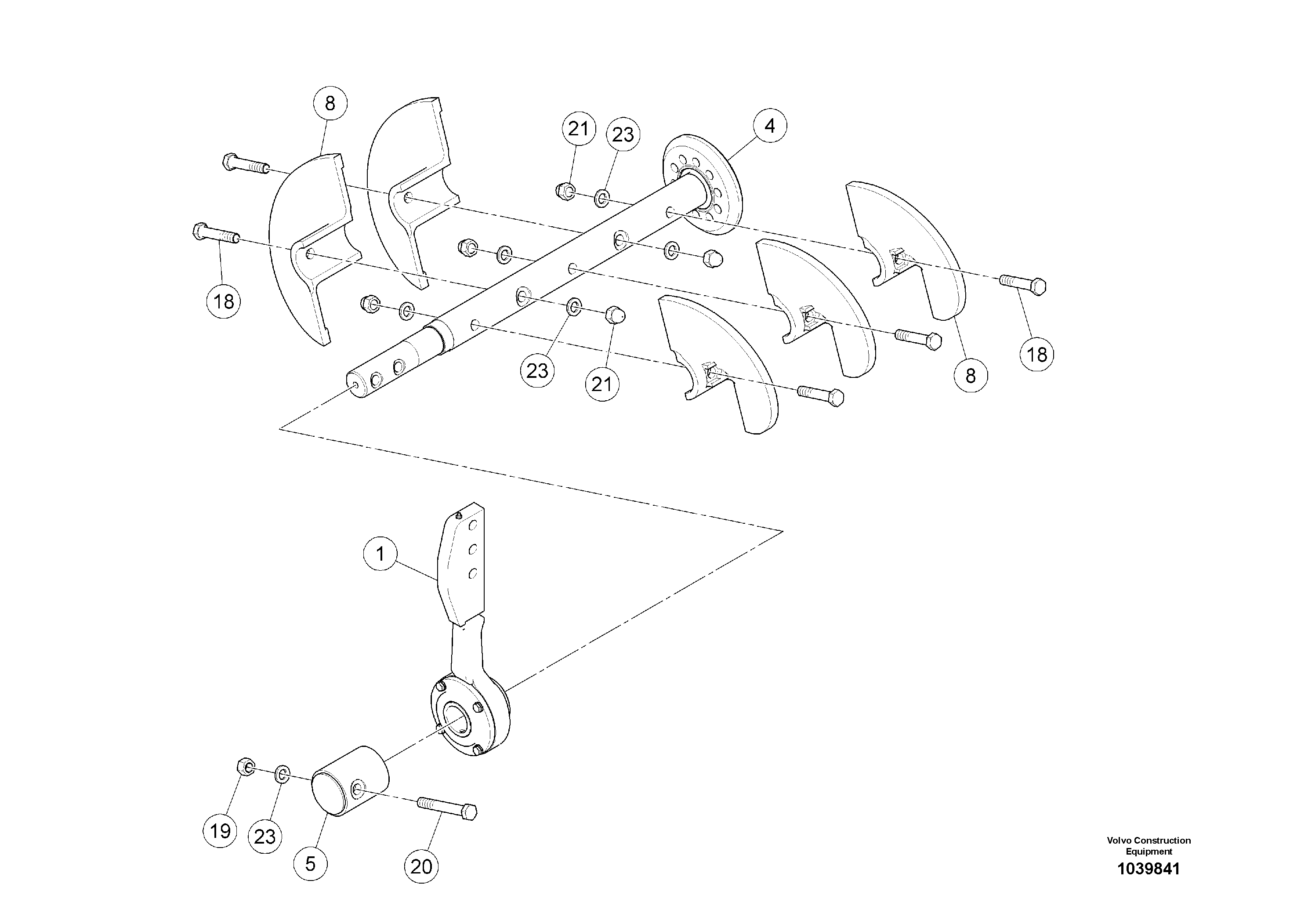 Схема запчастей Volvo ABG5770 - 102695 Basic Auger ABG5770 S/N 20740 -