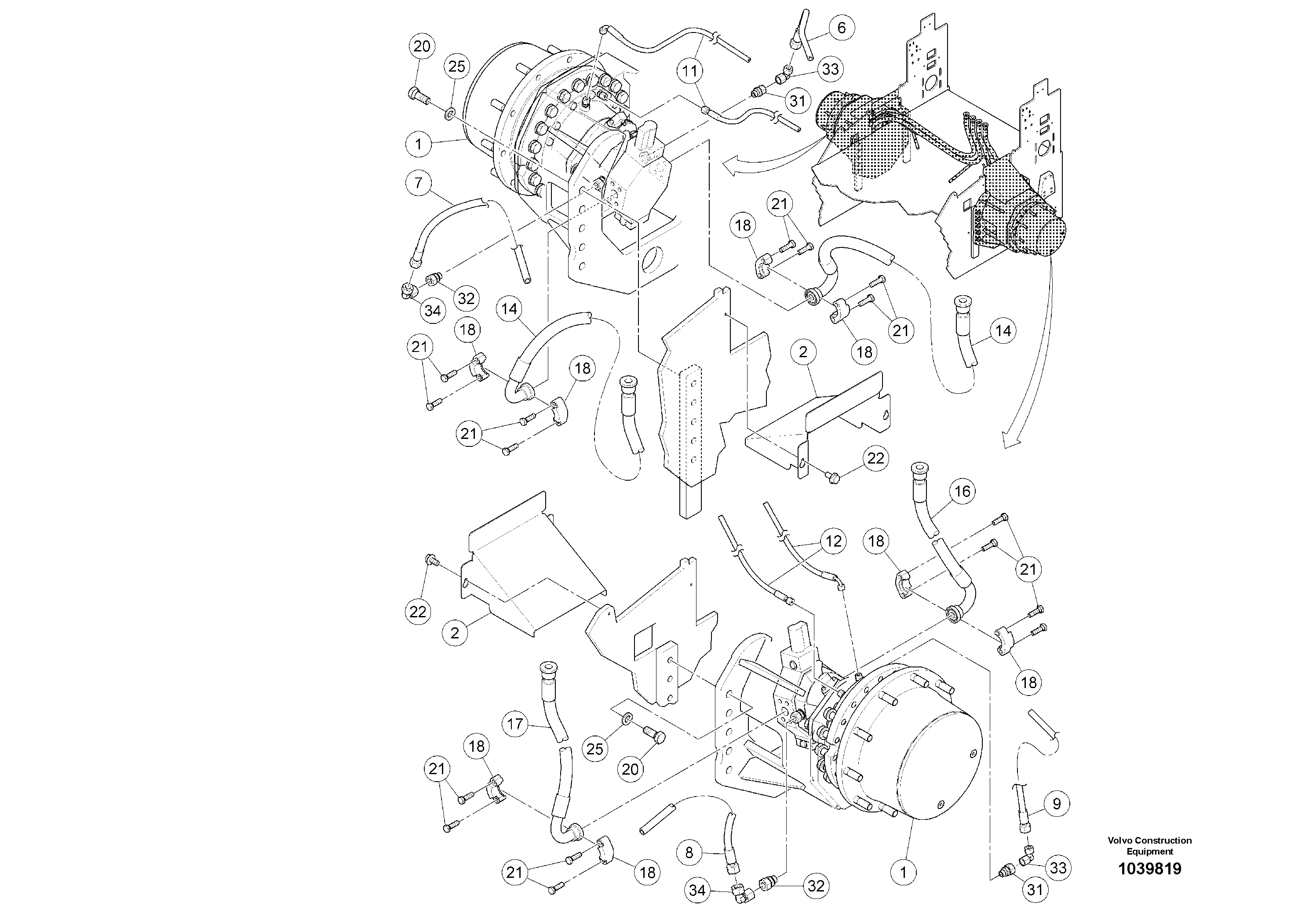 Схема запчастей Volvo ABG5770 - 99090 rear wheel drive kit ABG5770 S/N 20740 -