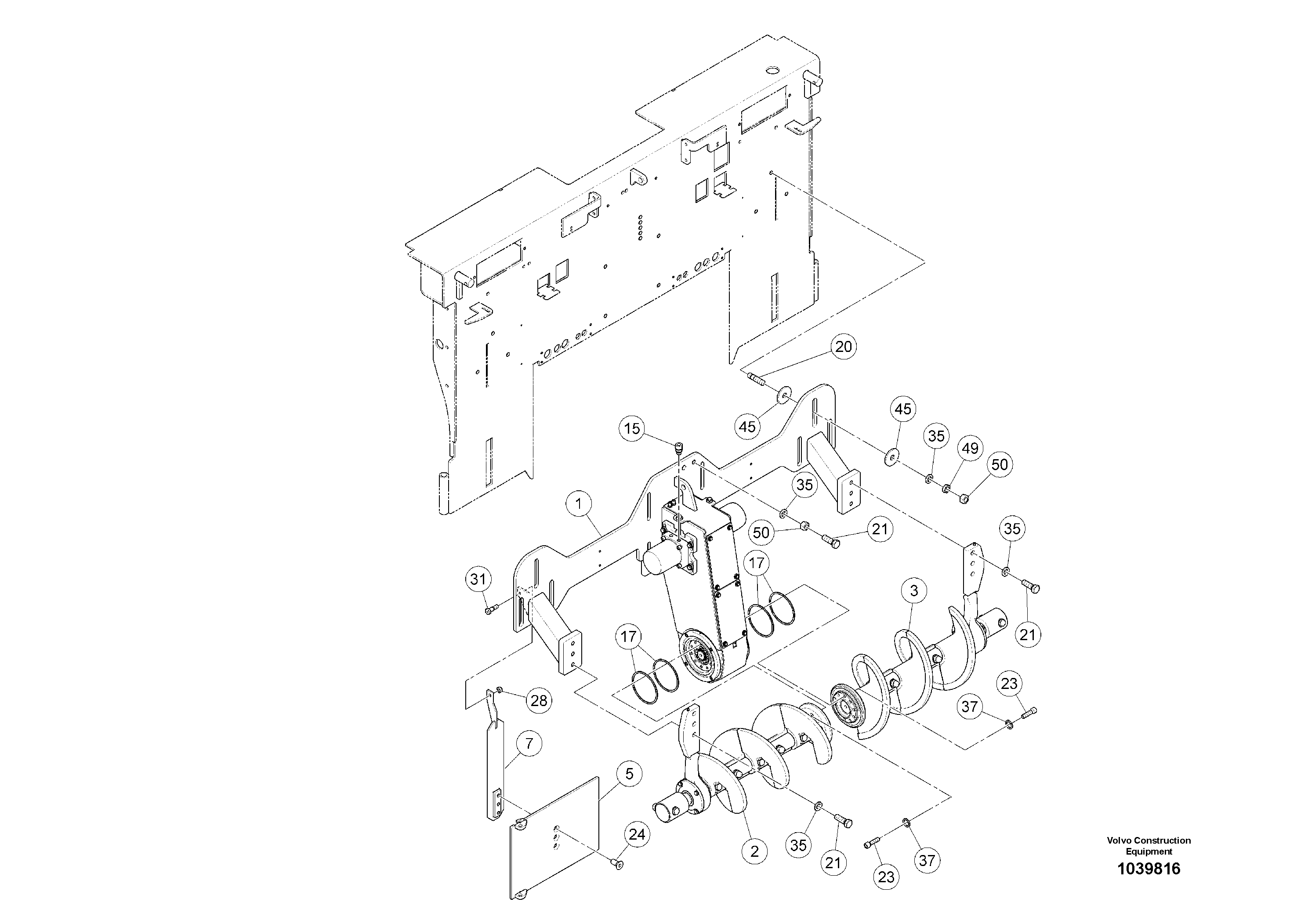 Схема запчастей Volvo ABG5770 - 97217 Basic Auger ABG5770 S/N 20740 -