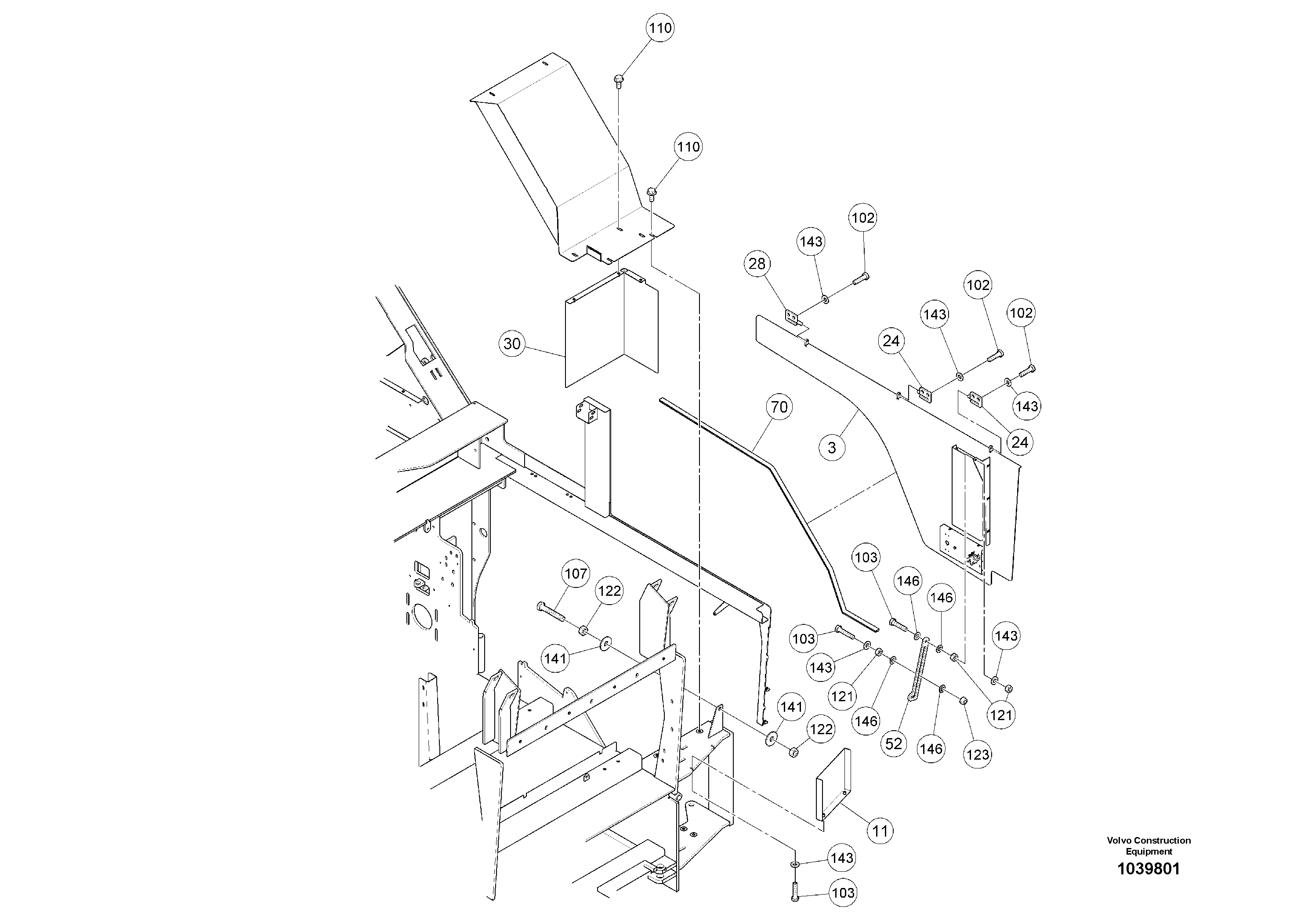 Схема запчастей Volvo ABG5770 - 51385 Outer Mounting Parts ABG5770 S/N 20740 -