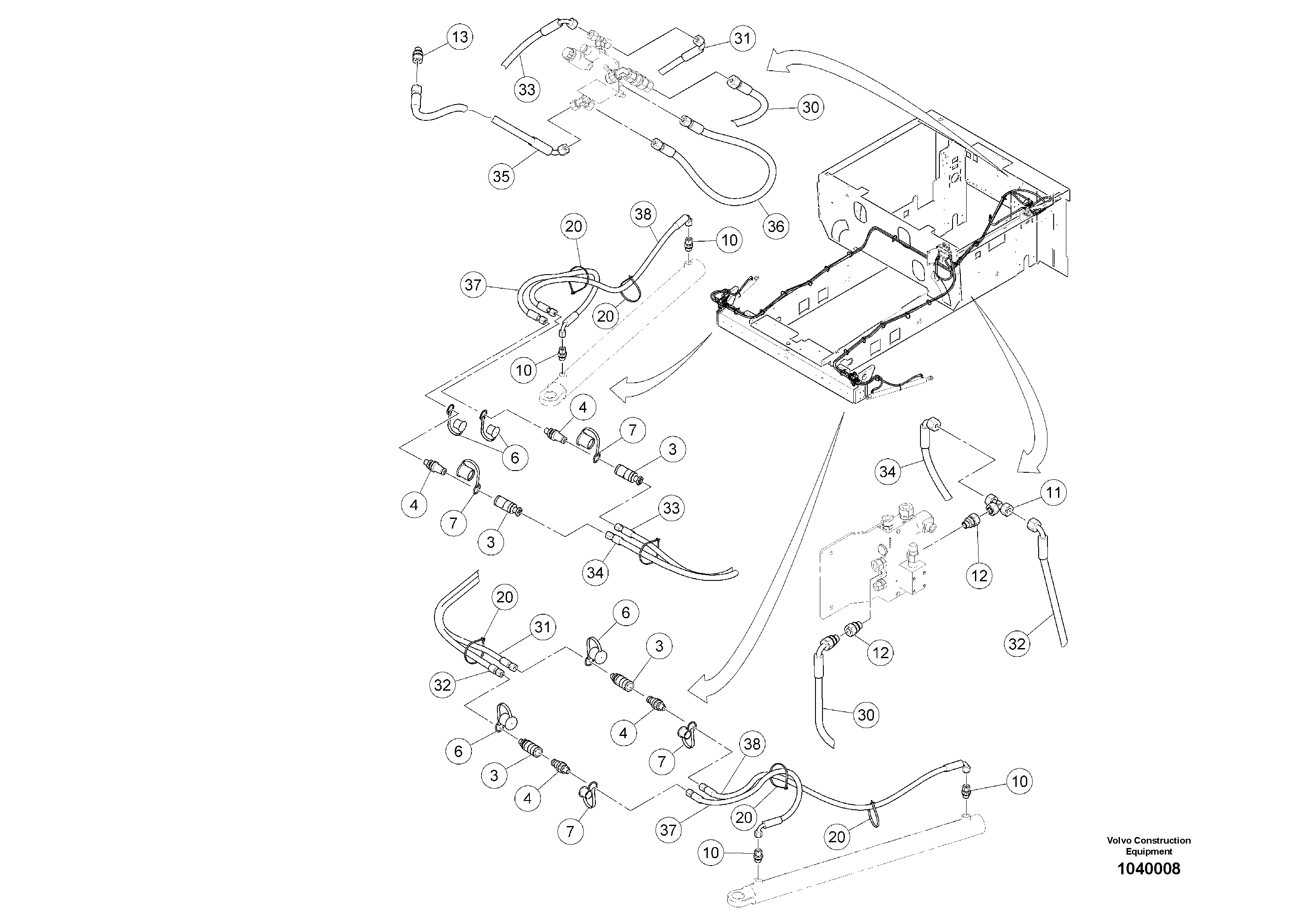 Схема запчастей Volvo ABG5770 - 99305 Hydraulic tensioner ABG5770 S/N 20740 -