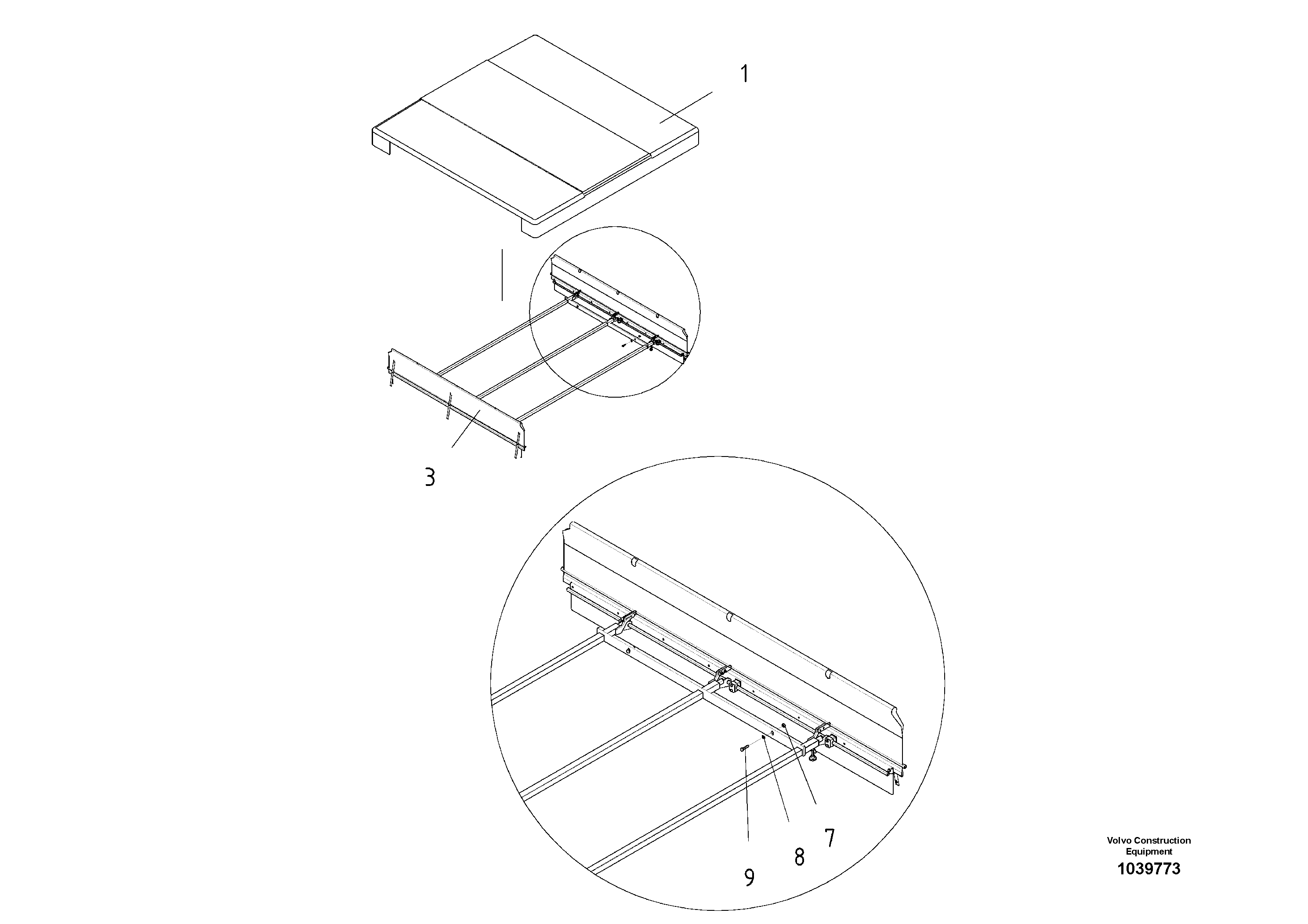 Схема запчастей Volvo ABG5770 - 92074 Plastic roof ABG5770 S/N 20740 -