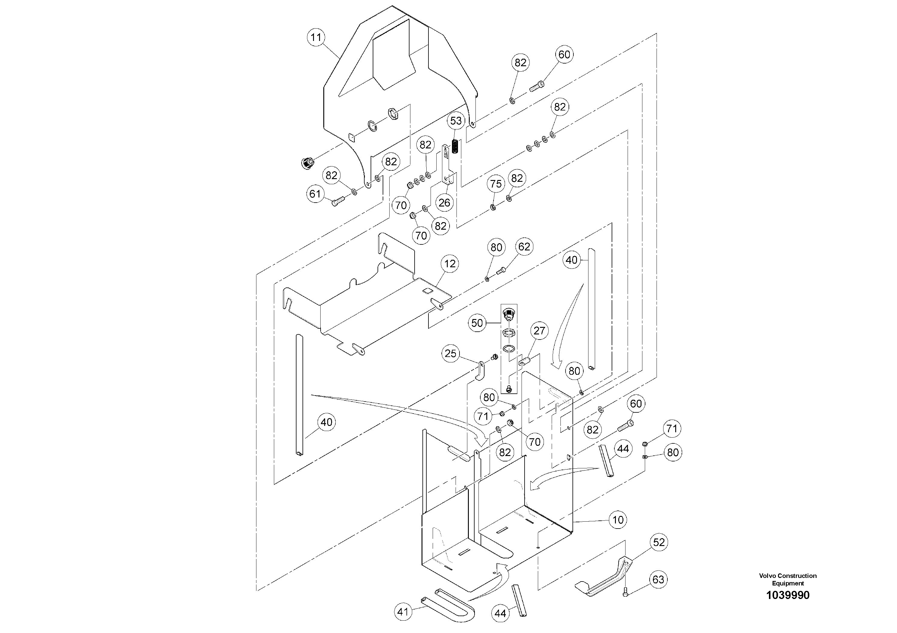 Схема запчастей Volvo ABG5770 - 93863 Крышка ABG5770 S/N 20740 -