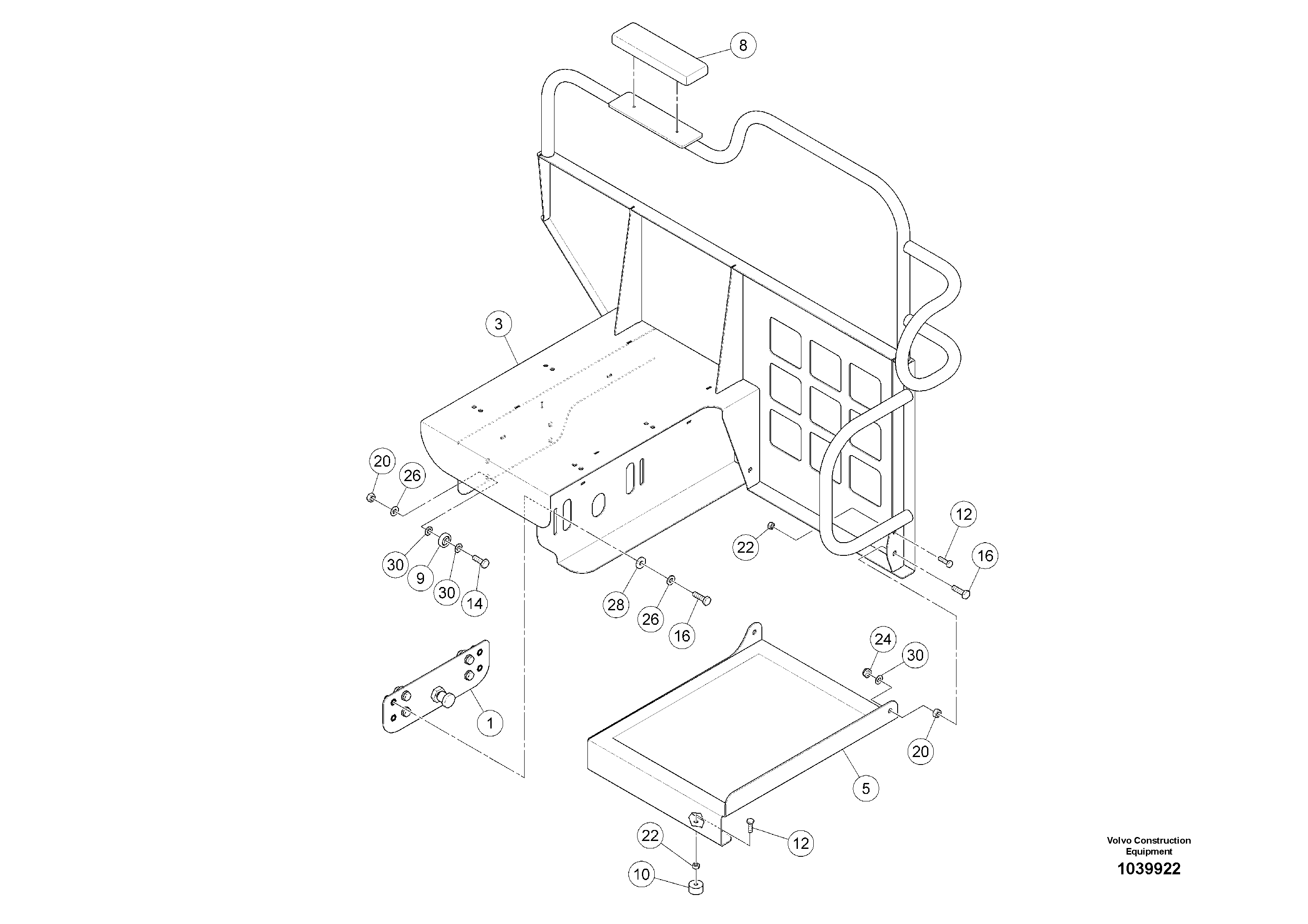 Схема запчастей Volvo ABG5770 - 94531 Seat Console ABG5770 S/N 20740 -