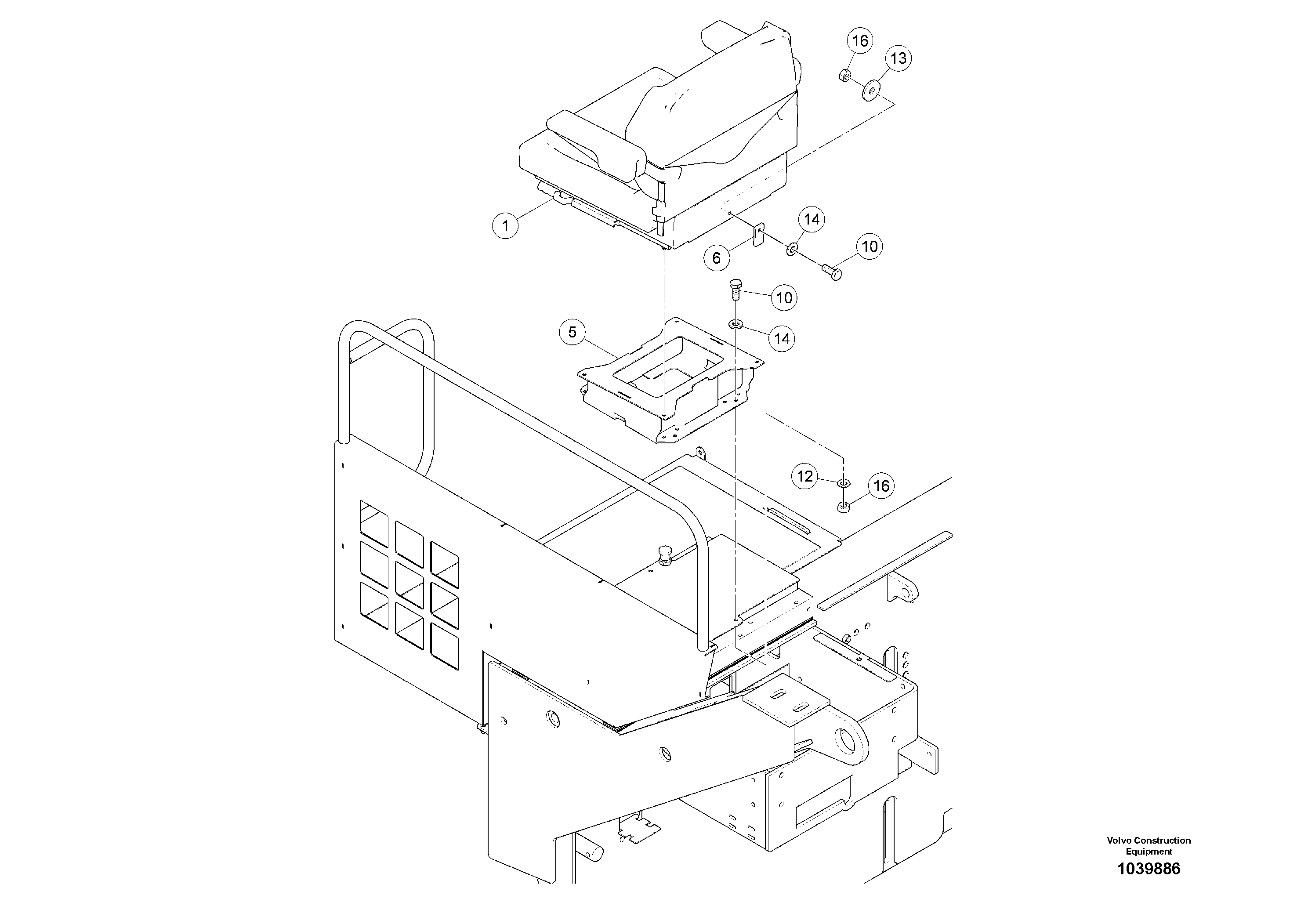 Схема запчастей Volvo ABG5770 - 95170 Standard seats ABG5770 S/N 20740 -