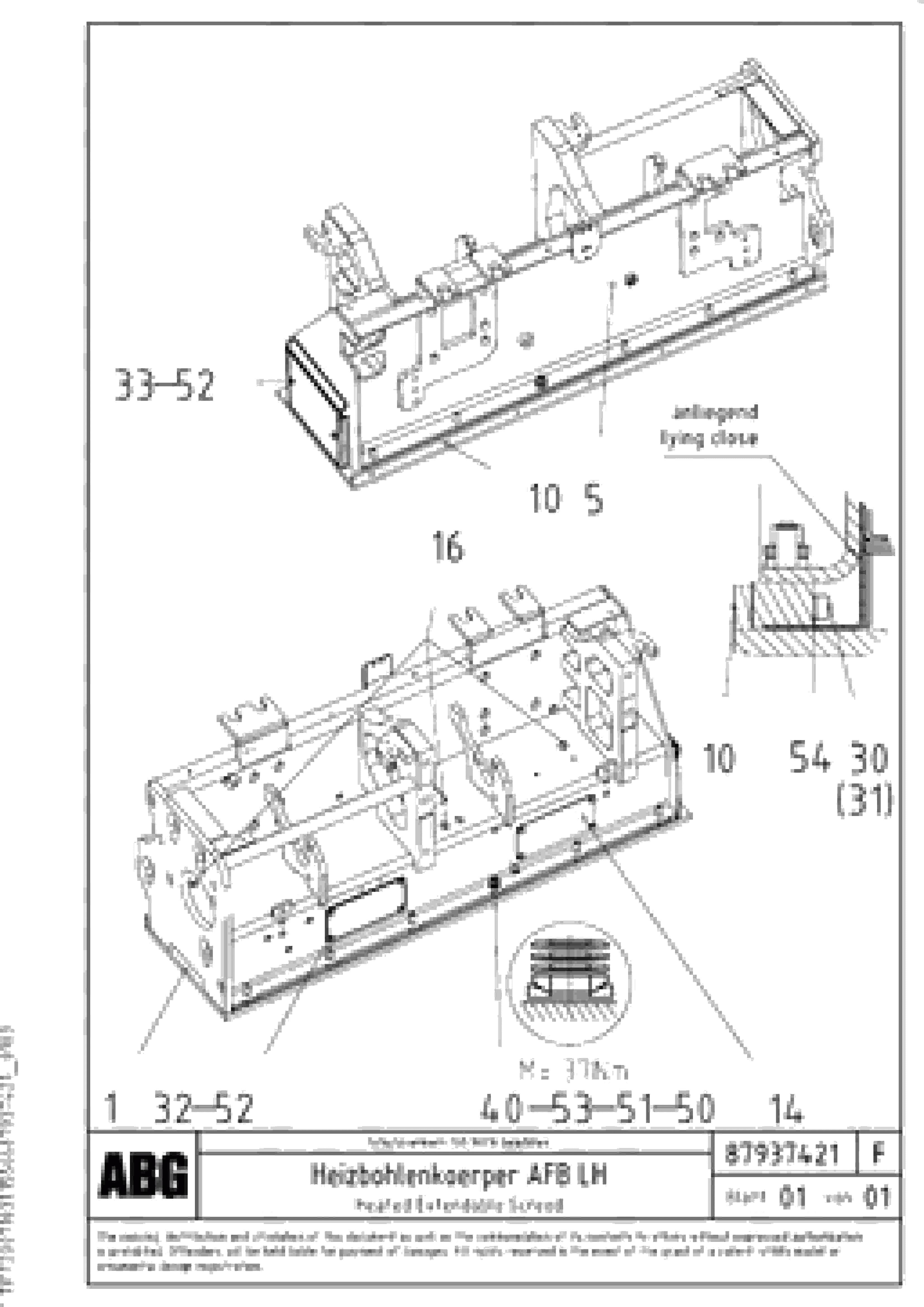 Схема запчастей Volvo ABG5770 - 75814 Heated body for extendable screed VB 78 GTC ATT. SCREEDS 2,5 - 9,0M ABG5770, ABG5870, ABG6870