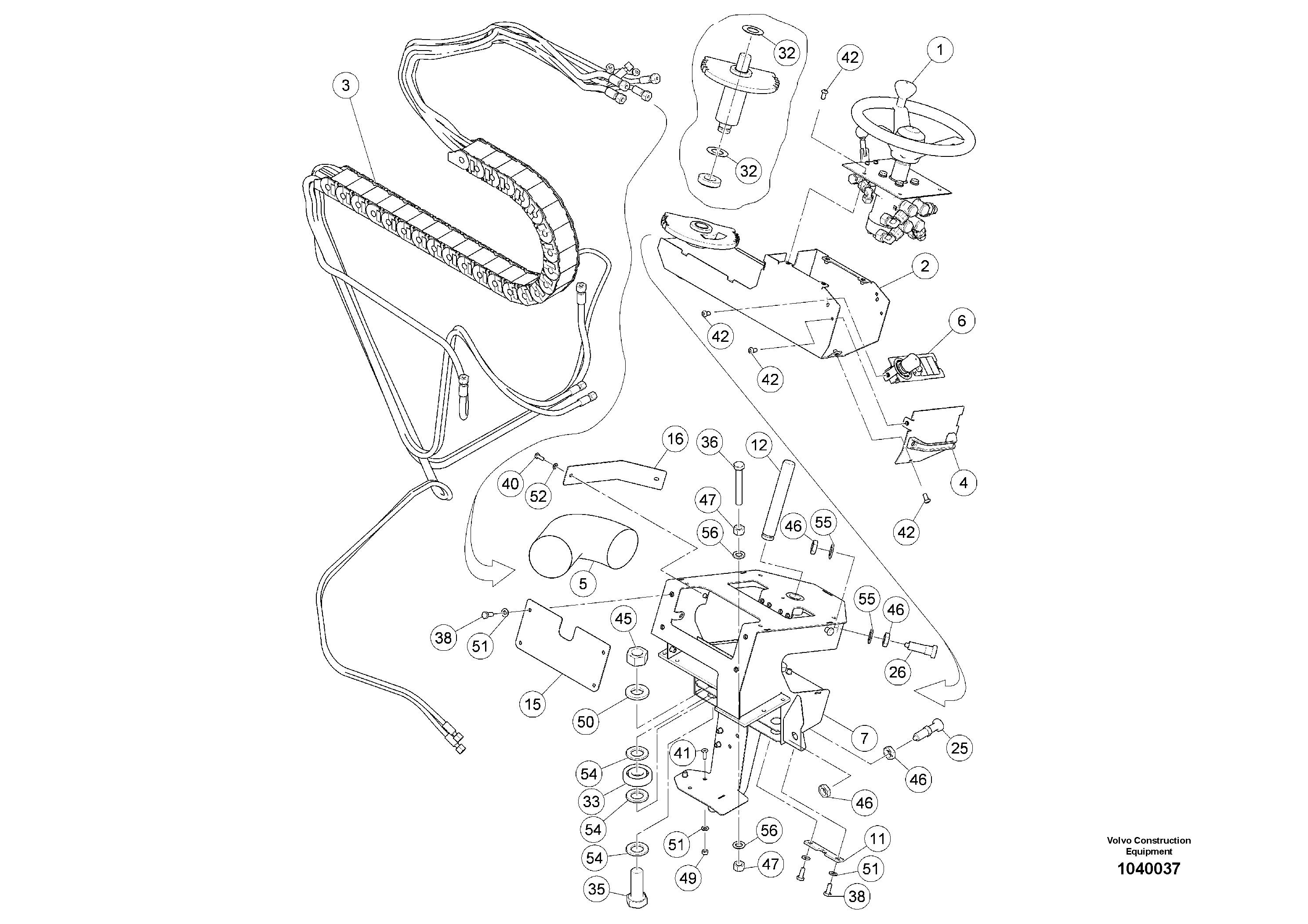 Схема запчастей Volvo ABG5770 - 95121 Main Control Panel Part ABG5770 S/N 20740 -