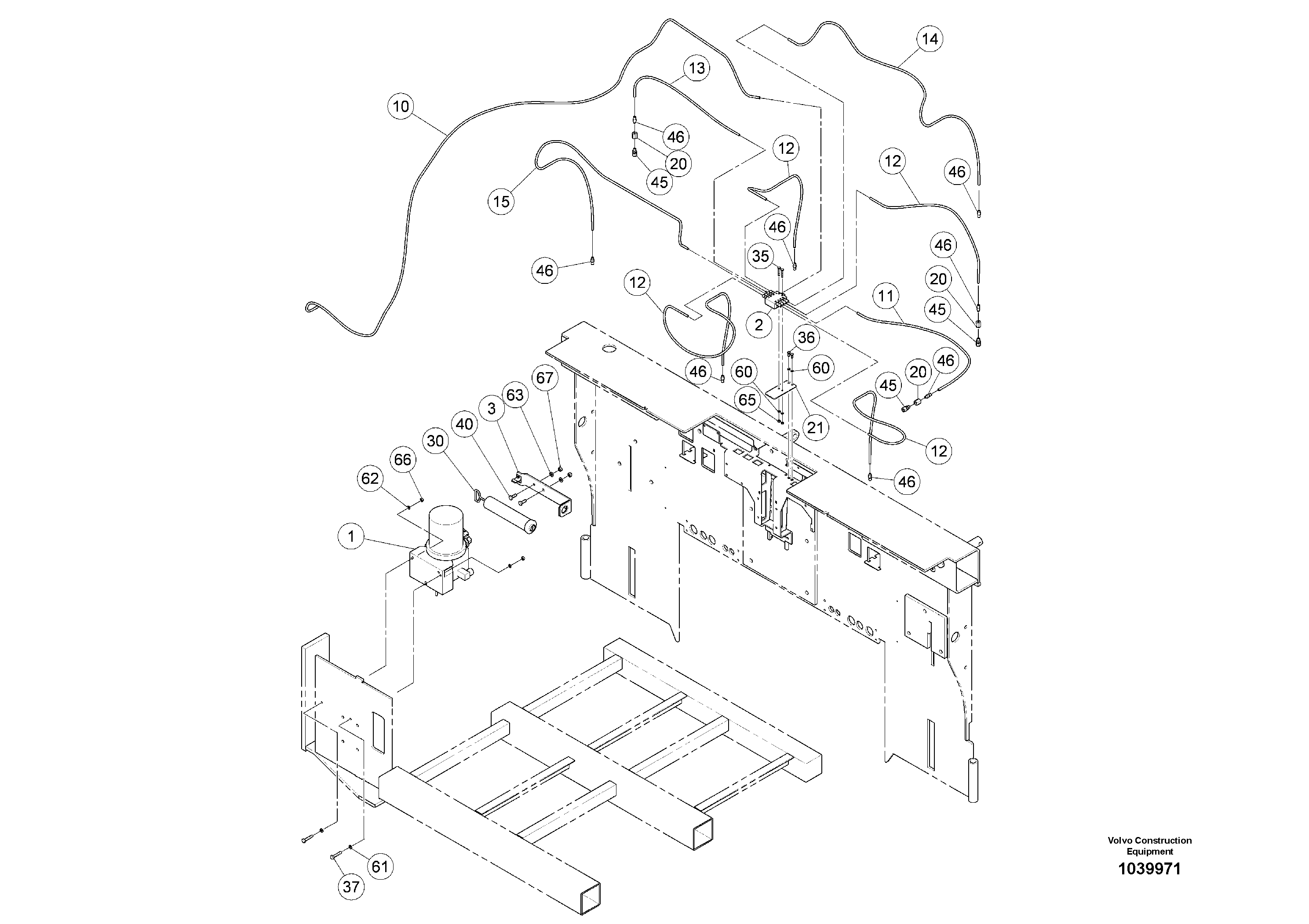 Схема запчастей Volvo ABG5770 - 100543 Central lubrication ABG5770 S/N 20740 -