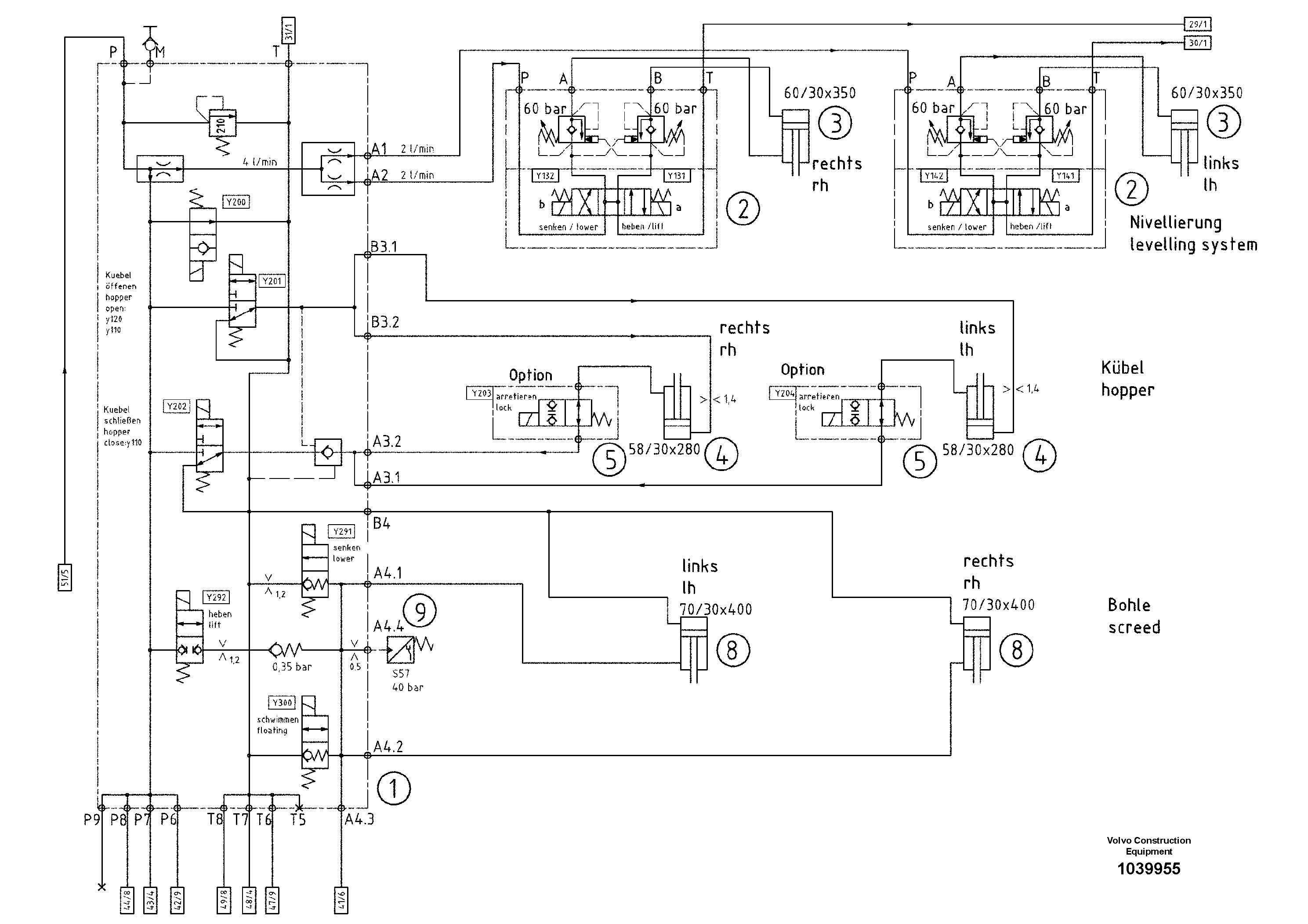 Схема запчастей Volvo ABG5770 - 98176 Hydraulic diagram ABG5770 S/N 20740 -