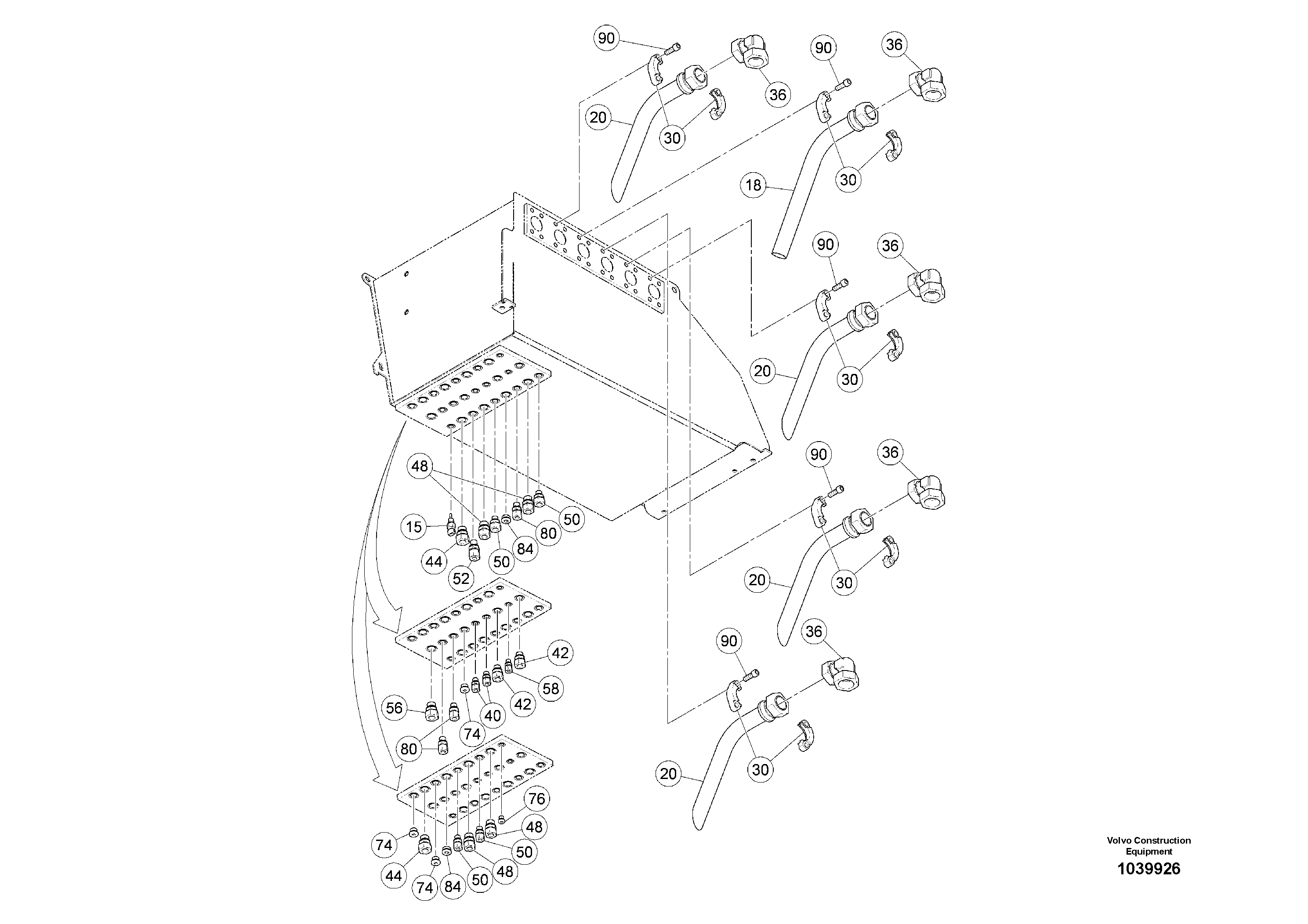 Схема запчастей Volvo ABG5770 - 93961 Гидробак ABG5770 S/N 20740 -