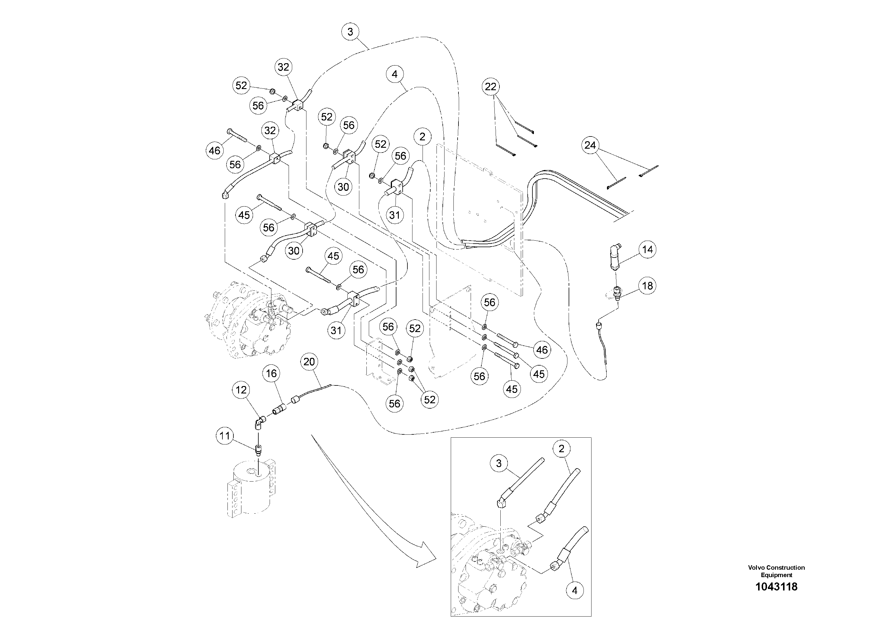 Схема запчастей Volvo ABG5770 - 93971 Two-Wheel Hydraulics ABG5770 S/N 20740 -