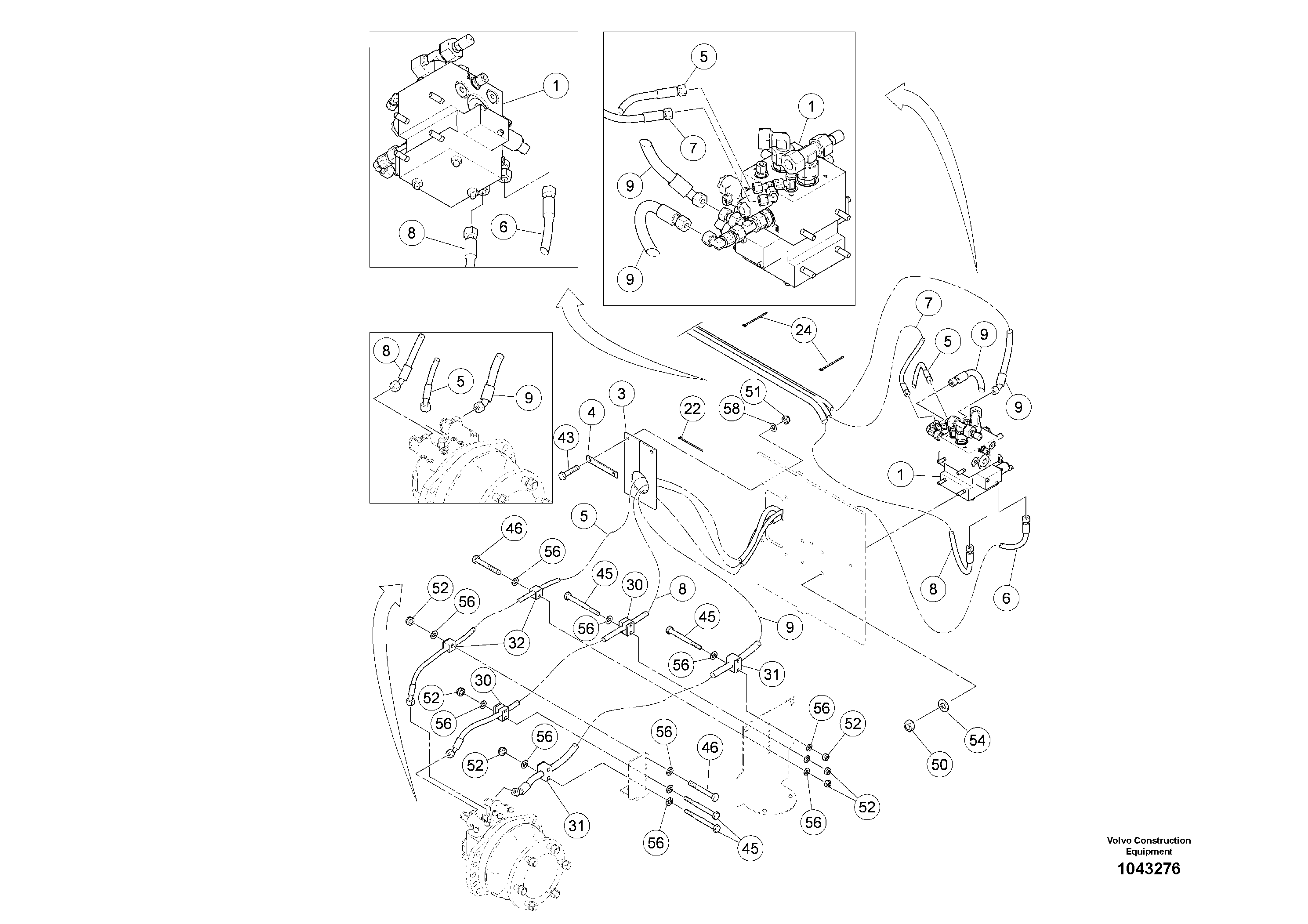 Схема запчастей Volvo ABG5770 - 94088 Two-Wheel Hydraulics ABG5770 S/N 20740 -