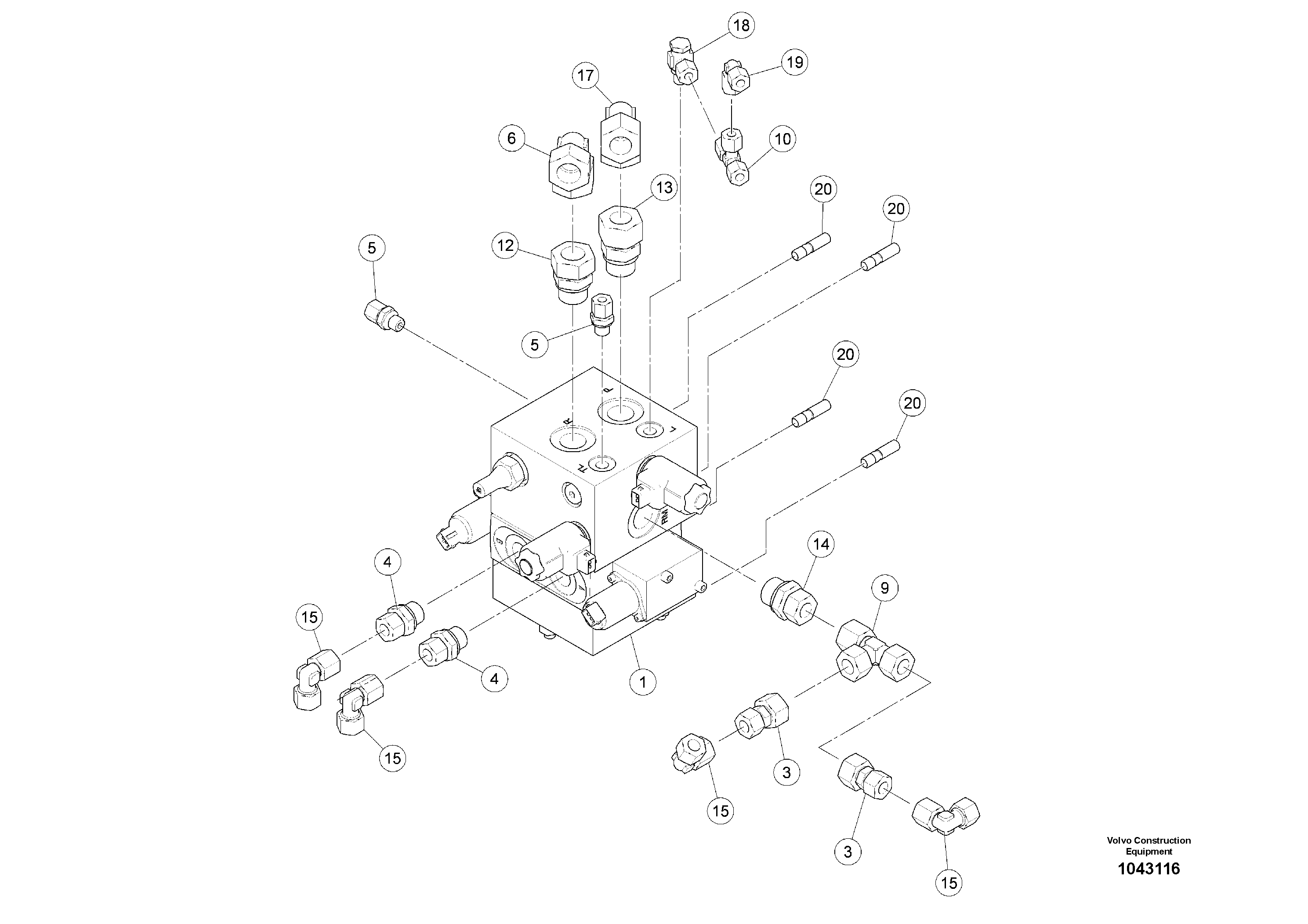 Схема запчастей Volvo ABG5770 - 93972 Valve Block Pre-assembly ABG5770 S/N 20740 -