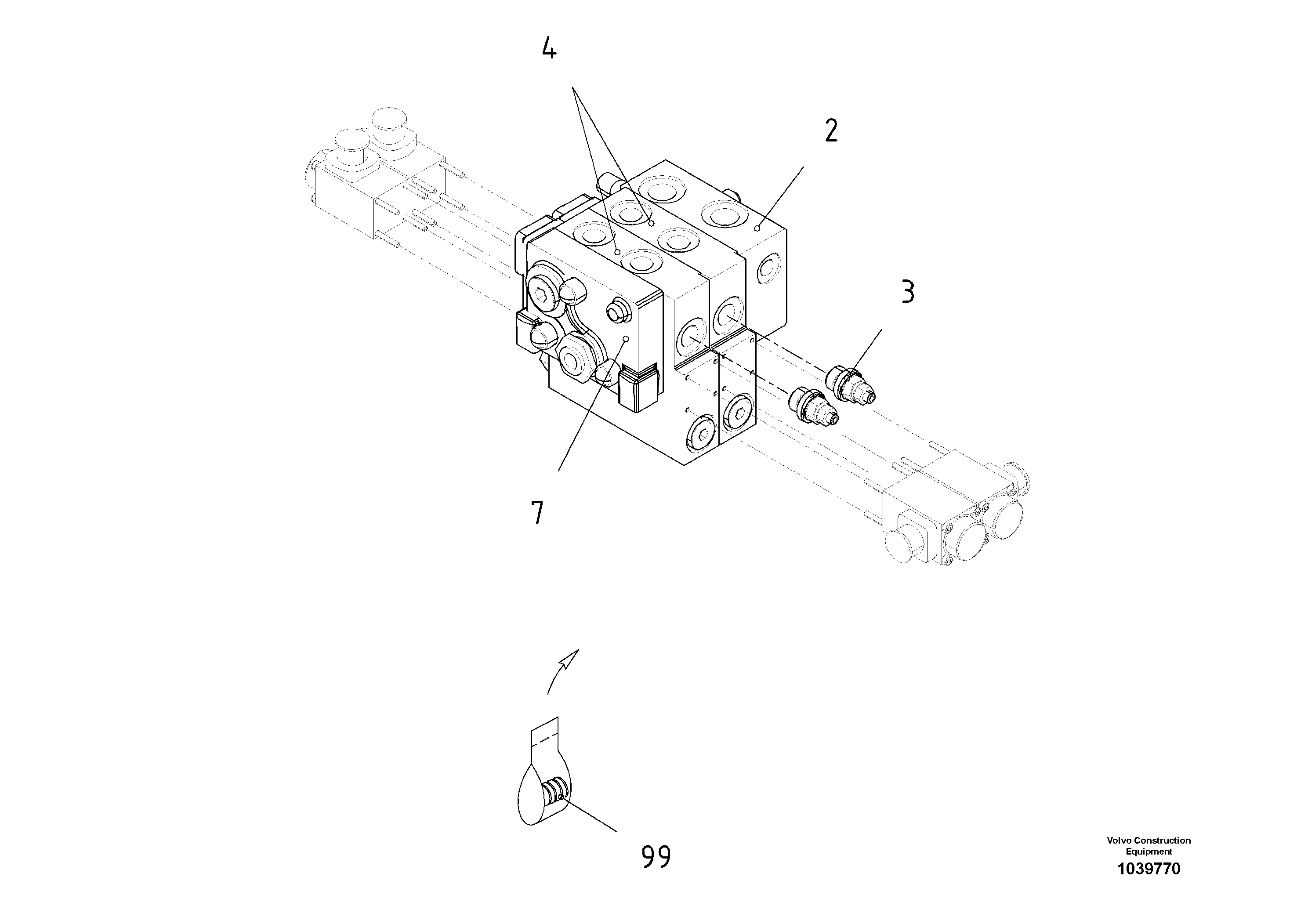 Схема запчастей Volvo ABG5770 - 95060 Valve Block Auger ABG5770 S/N 20740 -