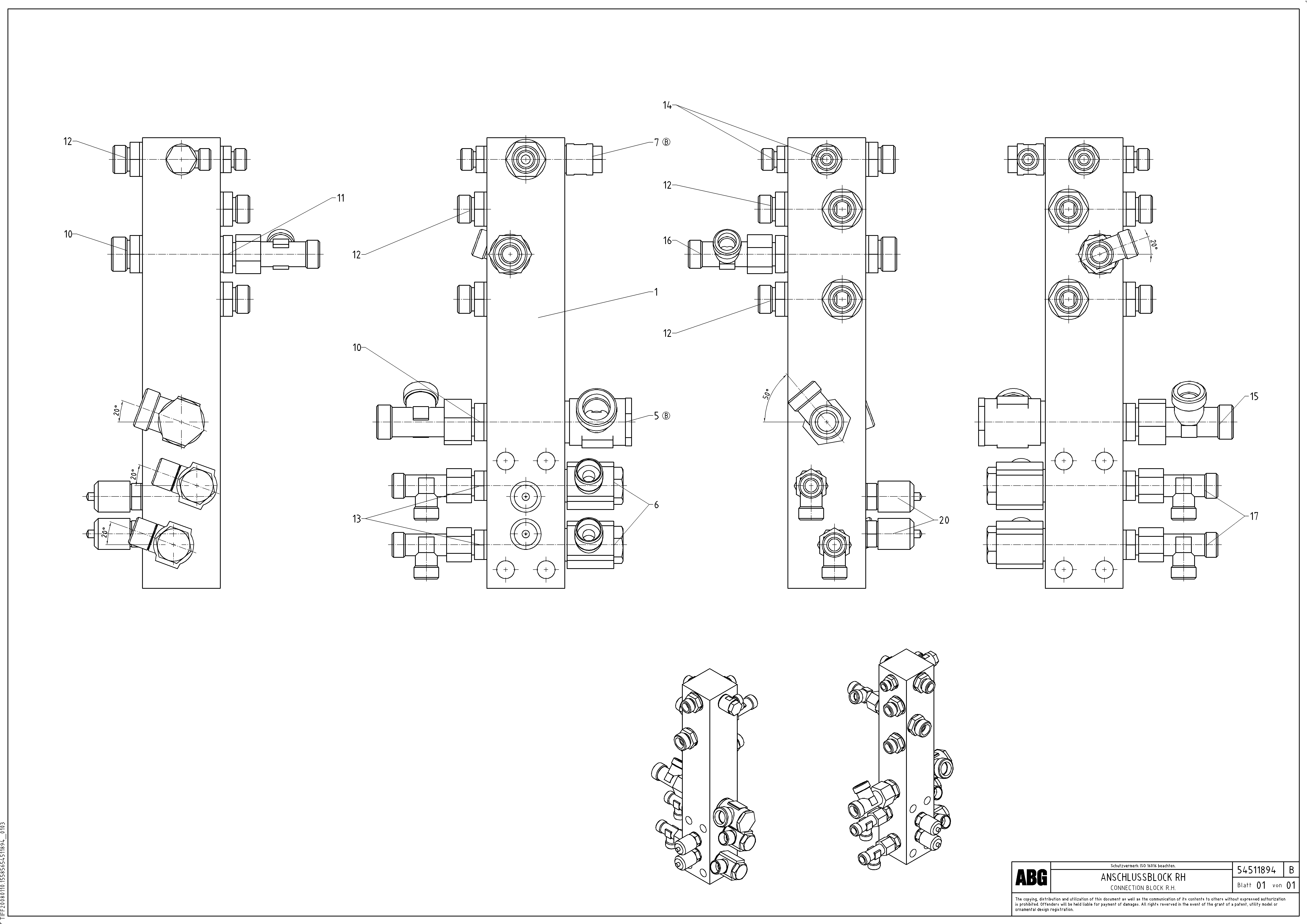Схема запчастей Volvo ABG5870 - 79360 Connection block on basic screed VB 78 ETC ATT. SCREED 2,5 - 9,0 M ABG5770, ABG5870, ABG6870