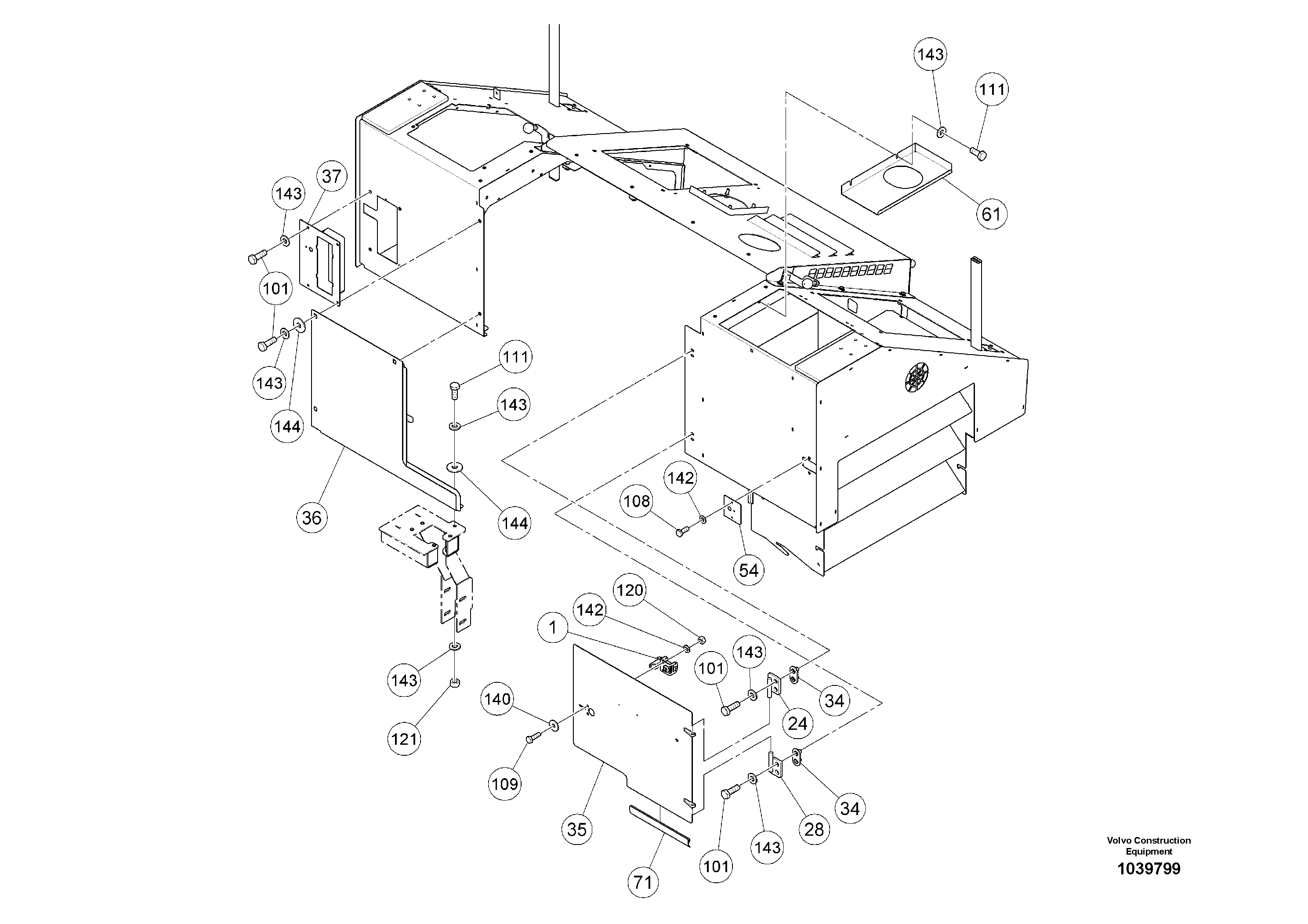 Схема запчастей Volvo ABG5870 - 48140 Outer Mounting Parts ABG5870 S/N 22058 -