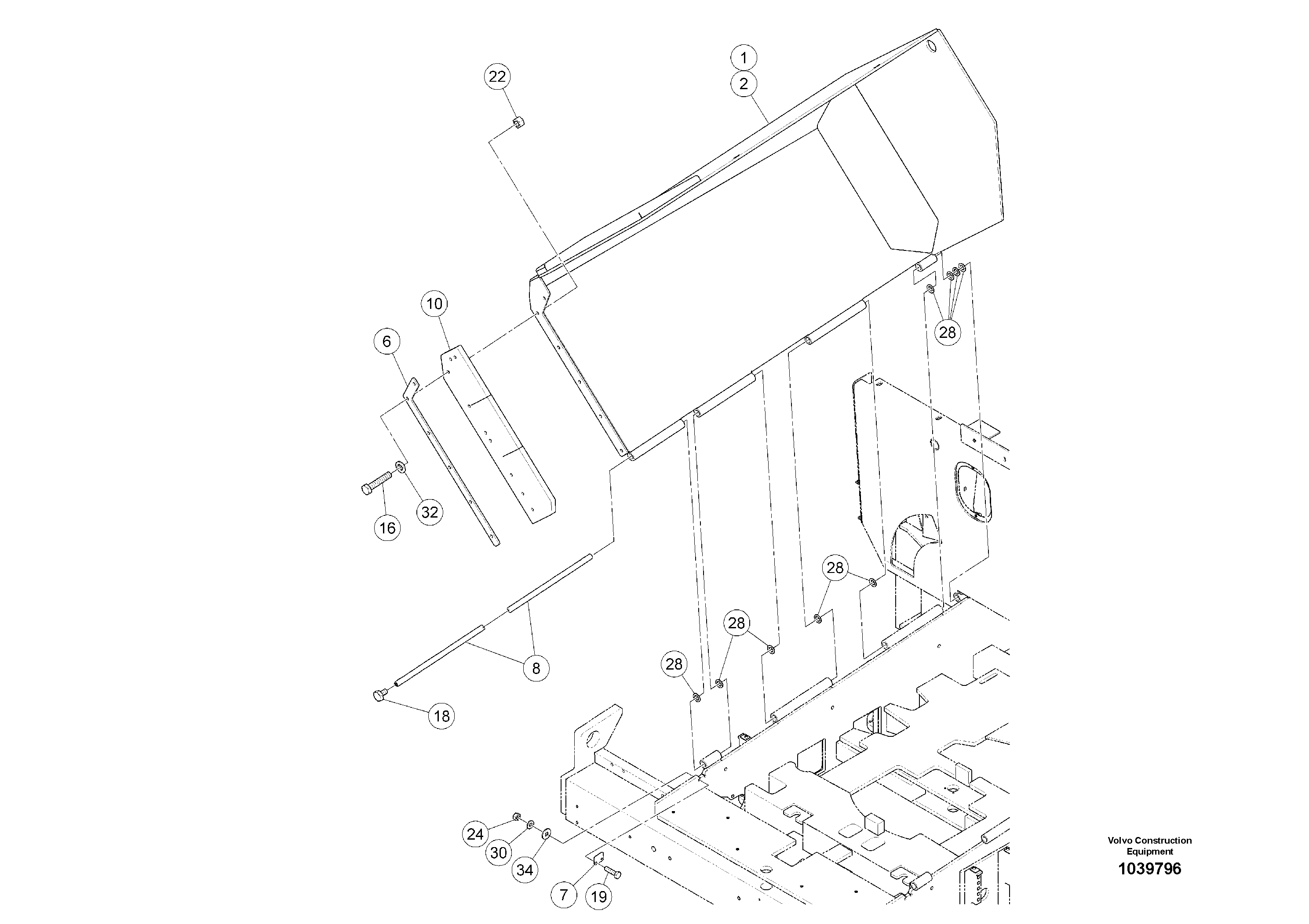 Схема запчастей Volvo ABG5870 - 77572 Hopper ABG5870 S/N 22058 -