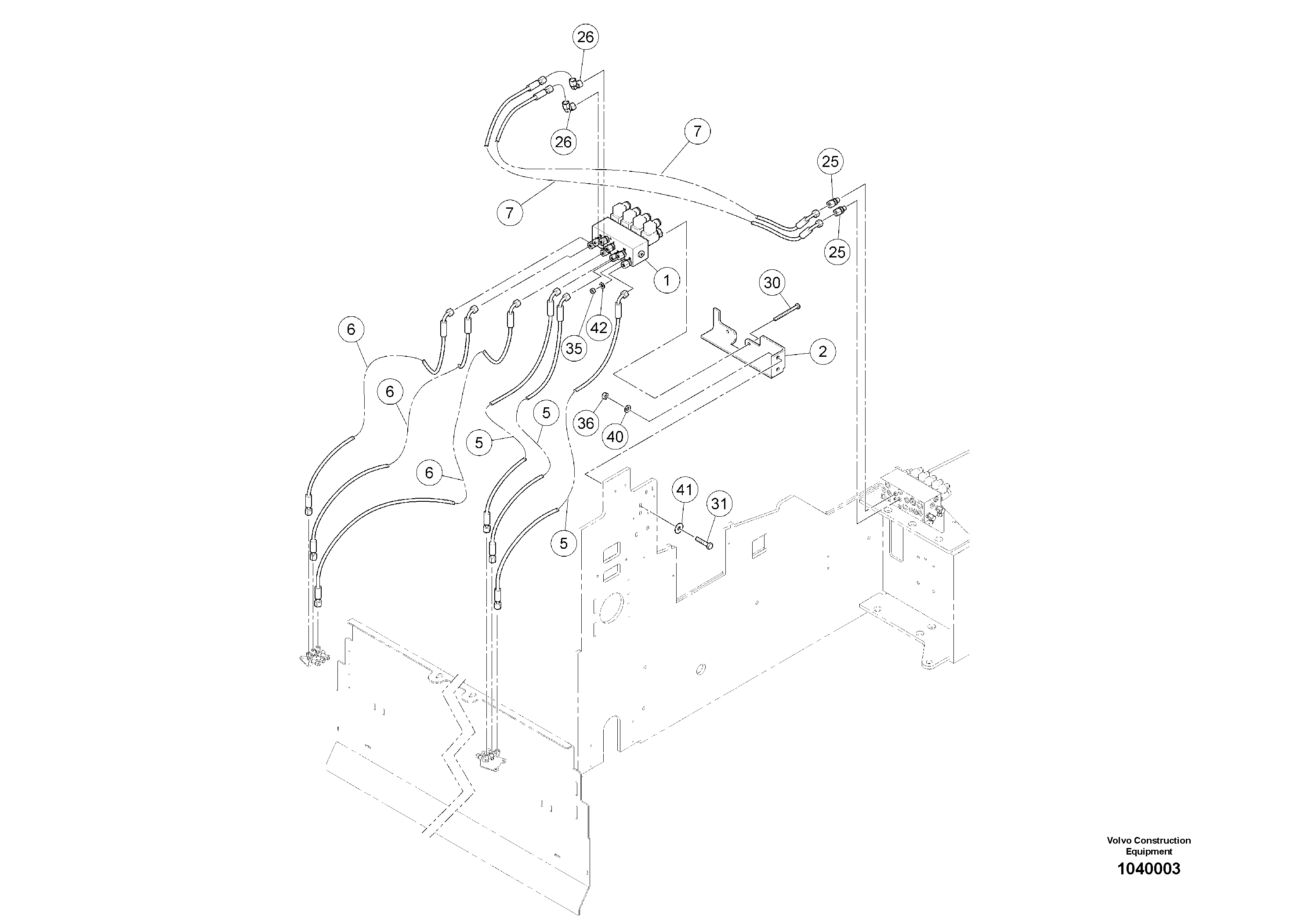 Схема запчастей Volvo ABG5870 - 55738 Hydraulic Height Adjustment Extendable Screed ABG5870 S/N 22058 -