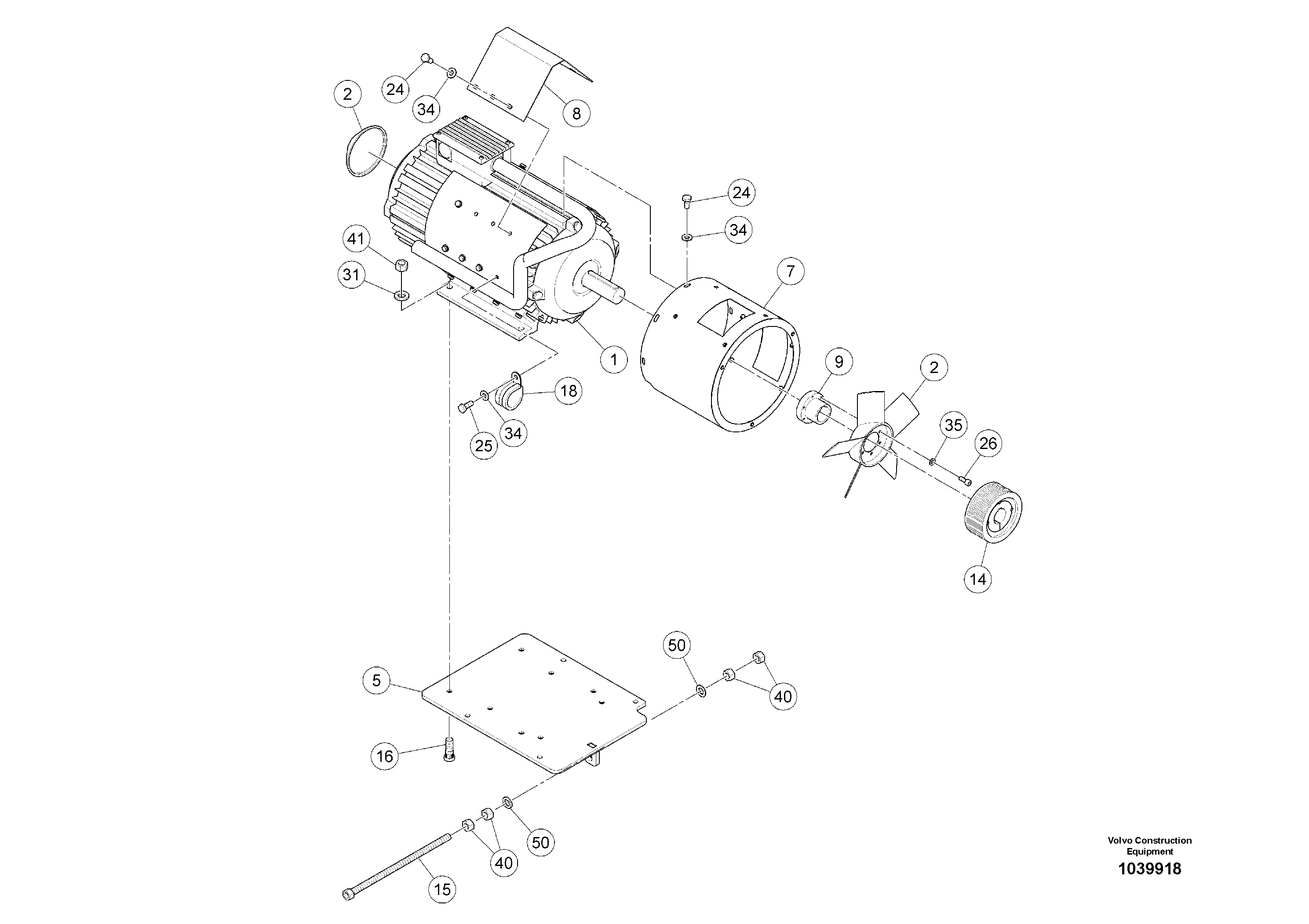 Схема запчастей Volvo ABG5870 - 43556 Alternator Pre-mounted ABG5870 S/N 22058 -