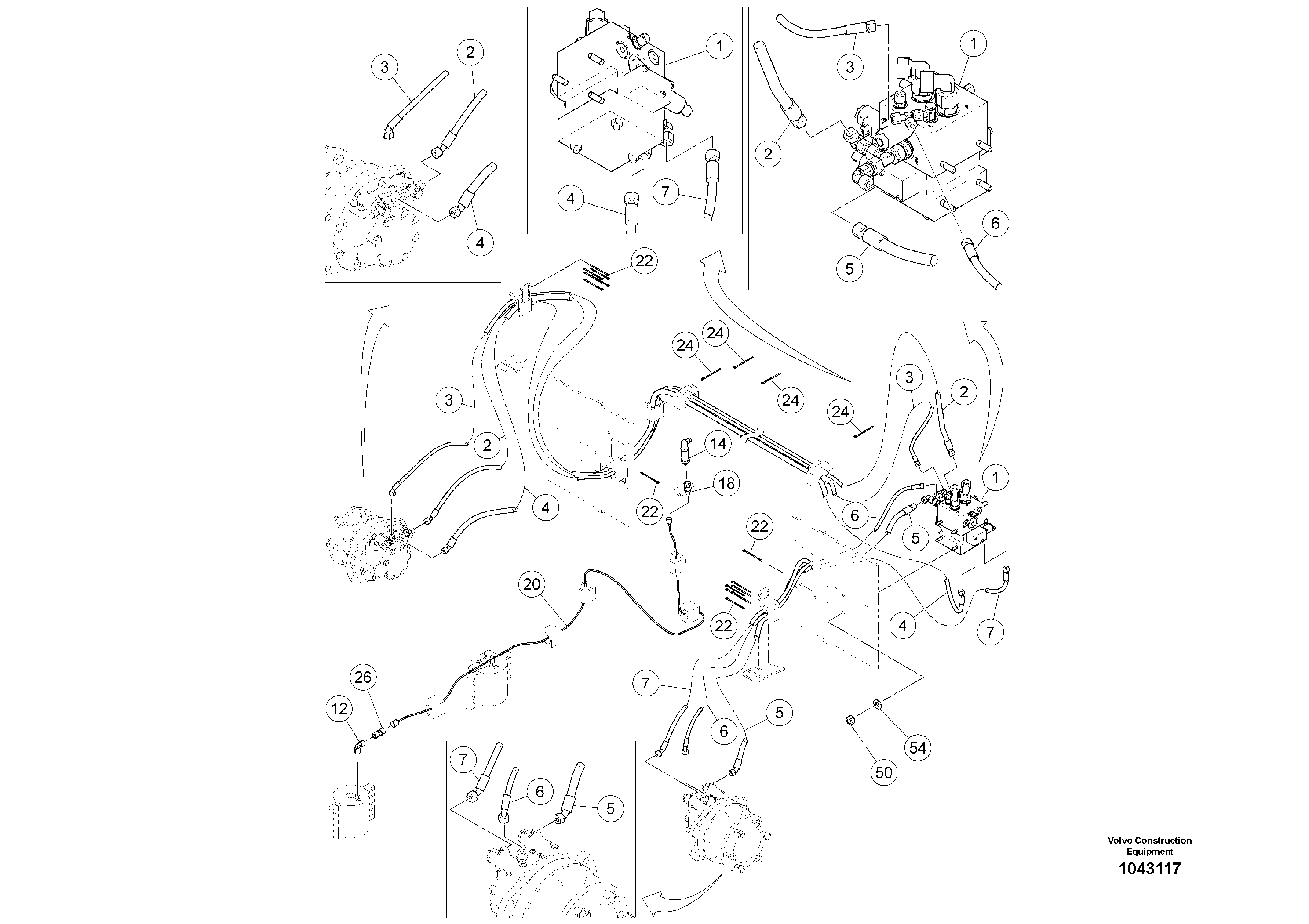 Схема запчастей Volvo ABG5870 - 56178 Hydraulic Two-Wheeler ABG5870 S/N 22058 -