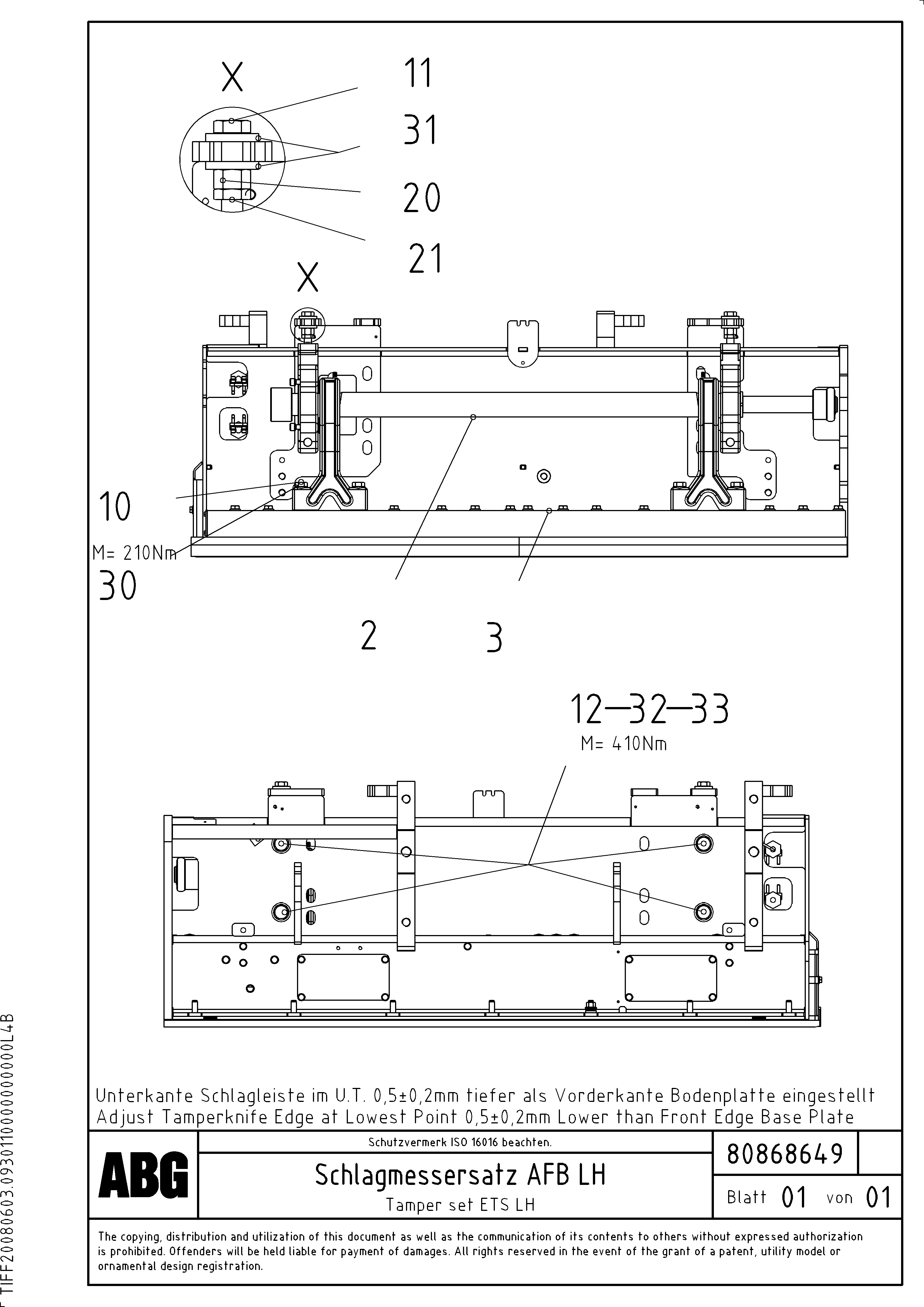 Схема запчастей Volvo ABG6870 - 71533 Tamper set for extension VB 88 GTC ATT. SCREEDS 3,0 - 9,0M ABG6870