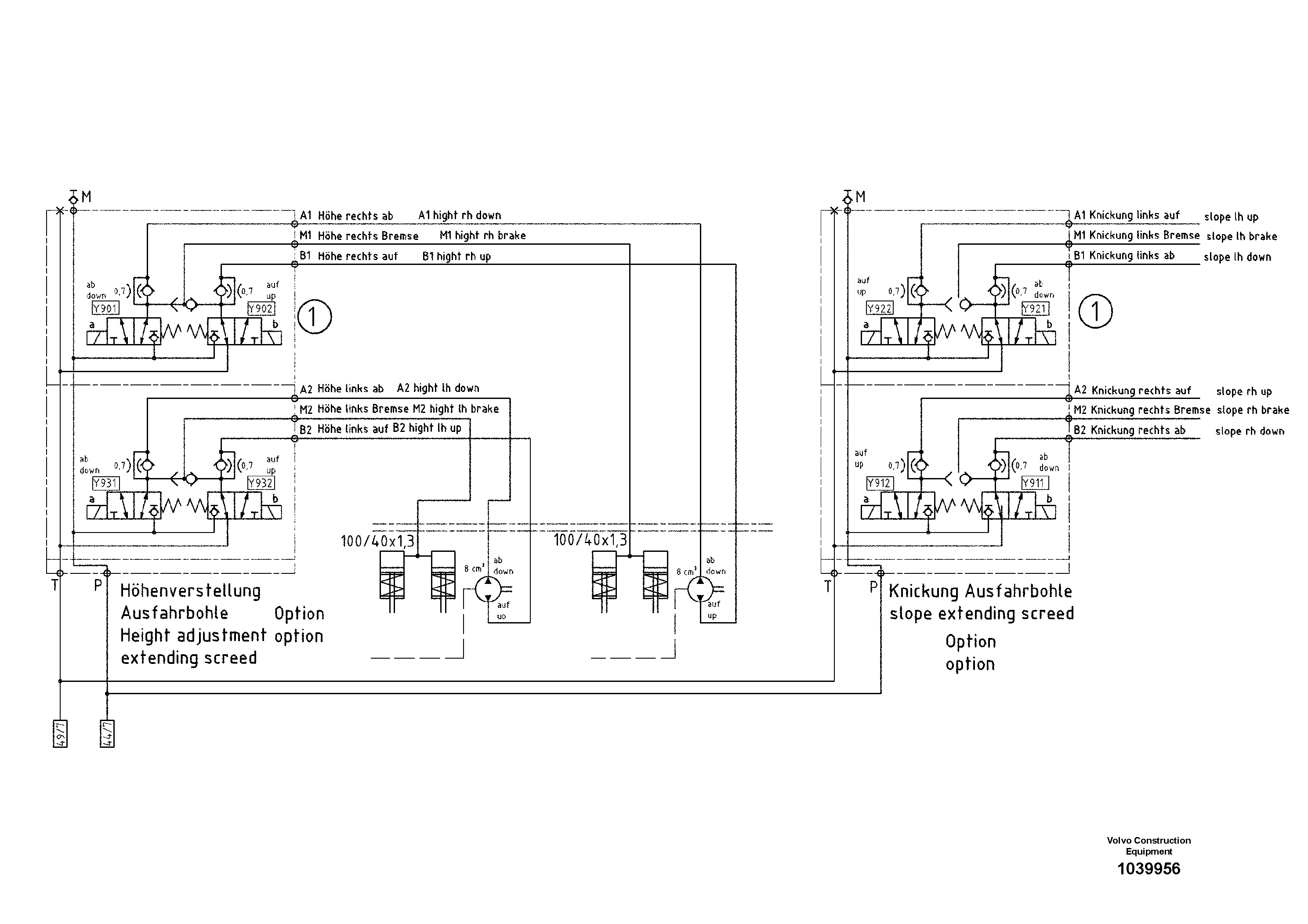 Схема запчастей Volvo ABG6870 - 57044 Hydraulic diagram ABG6870 S/N 20735 -