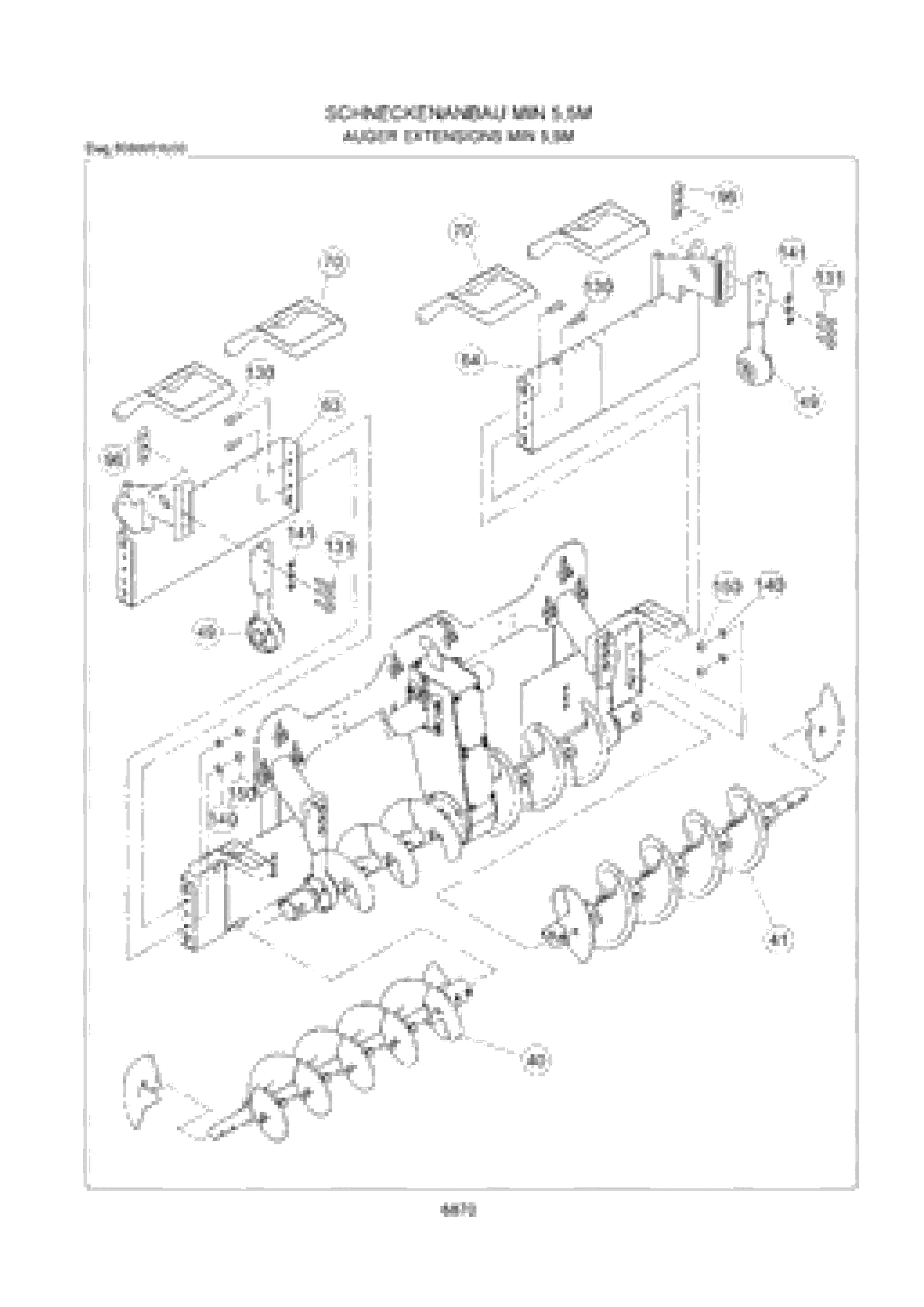 Схема запчастей Volvo ABG6870 - 92619 Auger extensions VB 78 ETC ATT. SCREED 2,5 - 9,0 M ABG5770, ABG5870, ABG6870