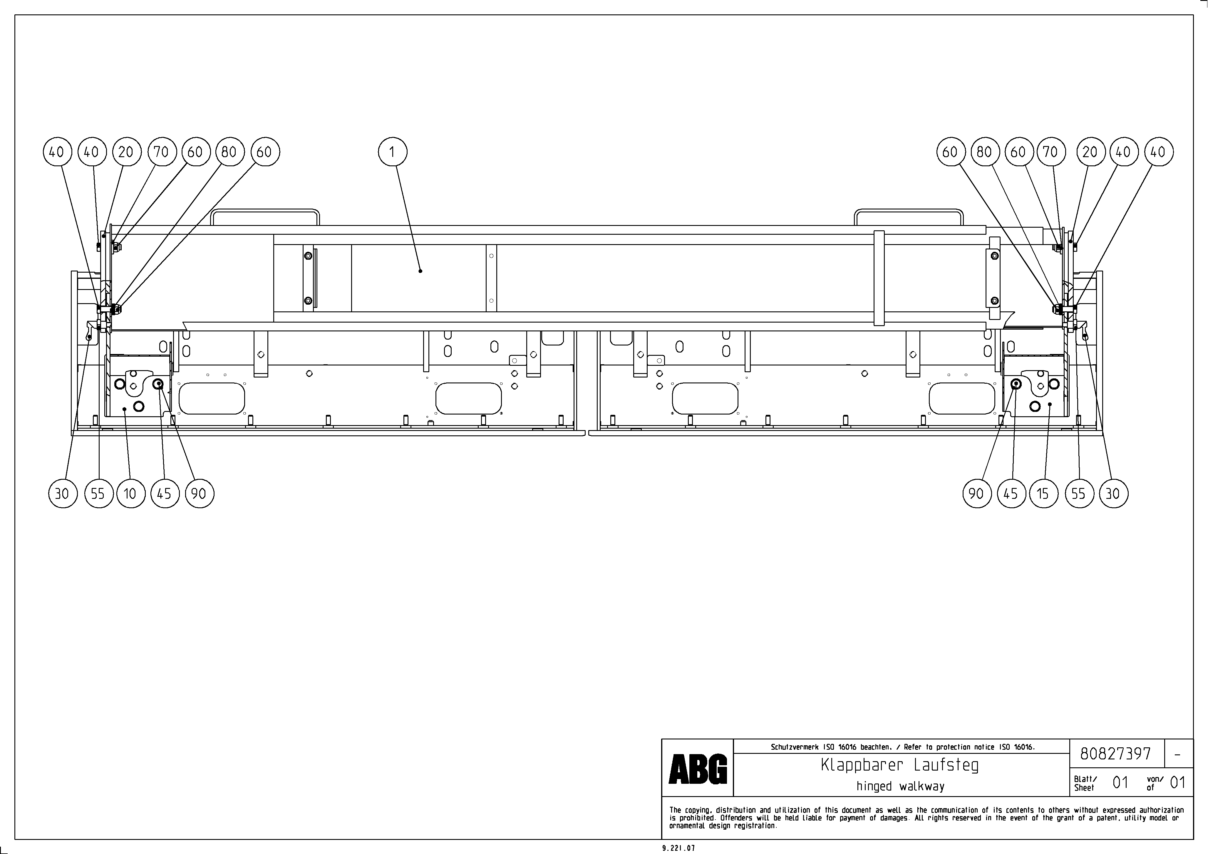 Схема запчастей Volvo ABG6870 - 71766 Hinged walkway VB 88 GTC ATT. SCREEDS 3,0 - 9,0M ABG6870