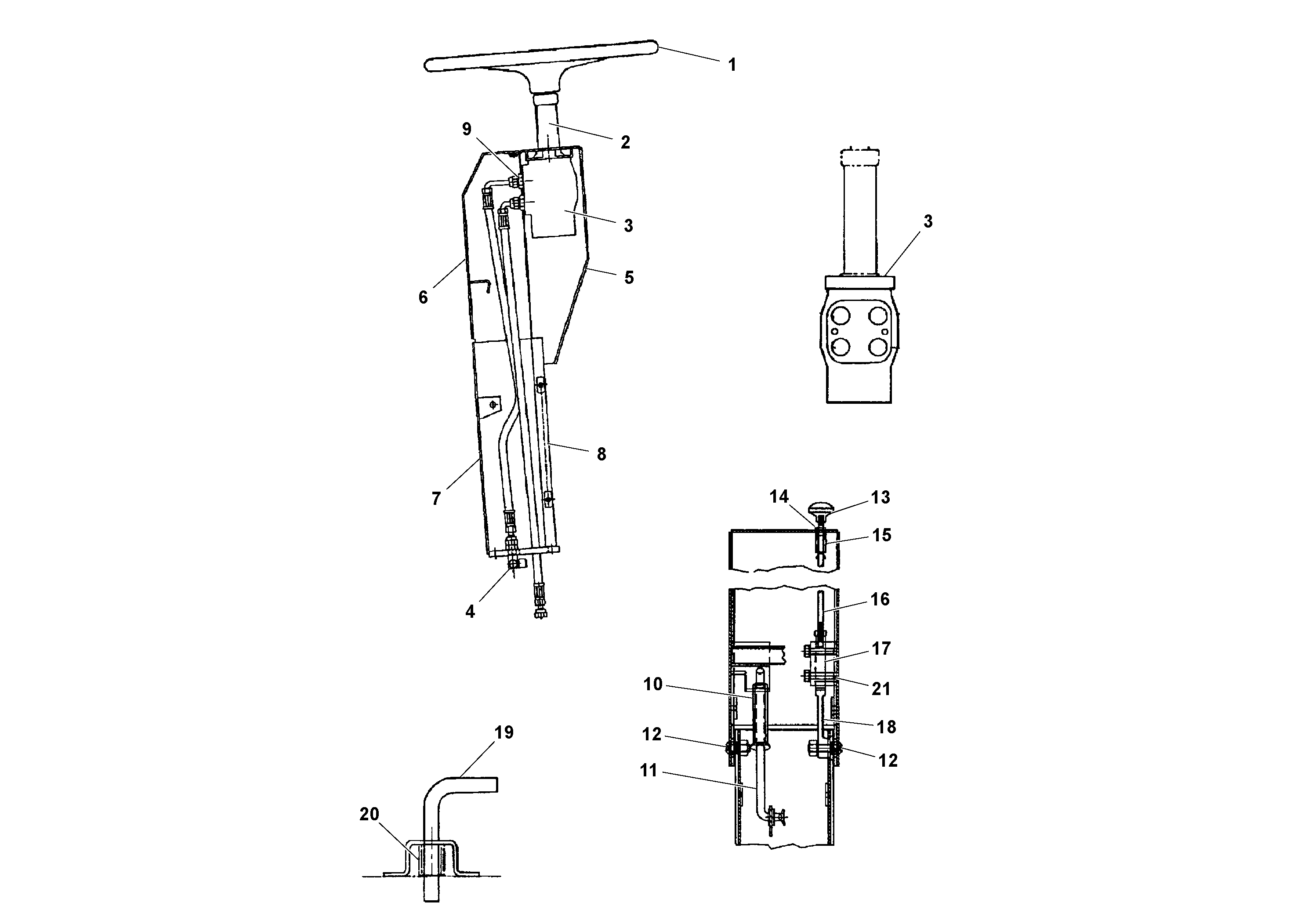 Схема запчастей Volvo PF161 - 71571 Steering Control Arrangement PF161 S/N 197506 -
