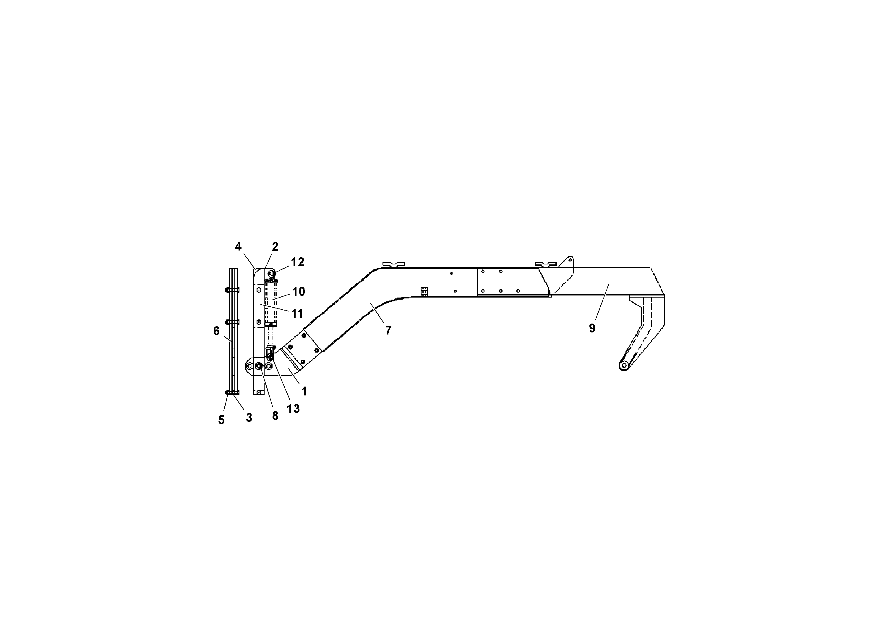 Схема запчастей Volvo PF161 - 70521 Side Arm and Screed Support Arrangement PF161 S/N 197506 -
