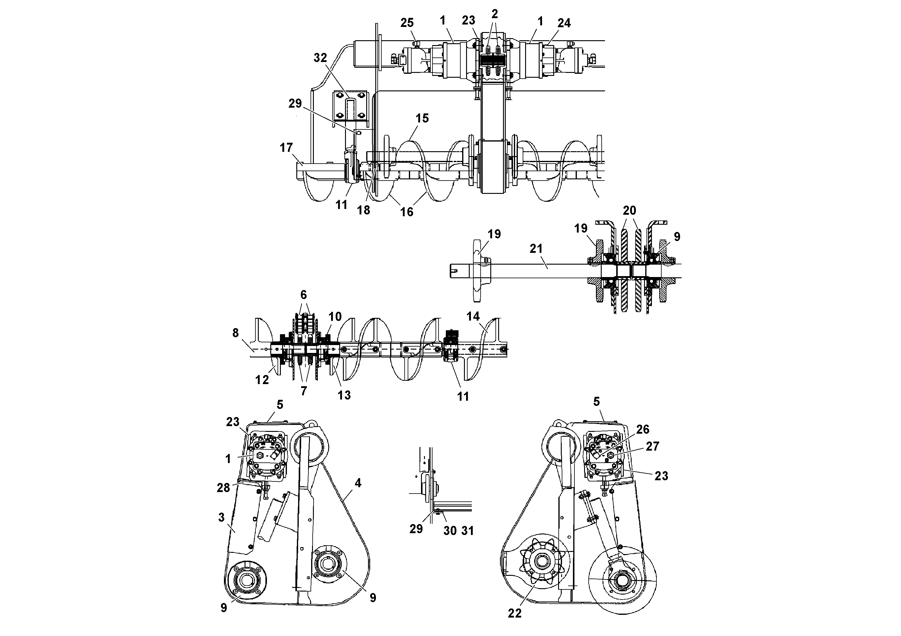 Схема запчастей Volvo PF161 - 72742 Auger/conveyor Drive Assembly PF161 S/N 197506 -