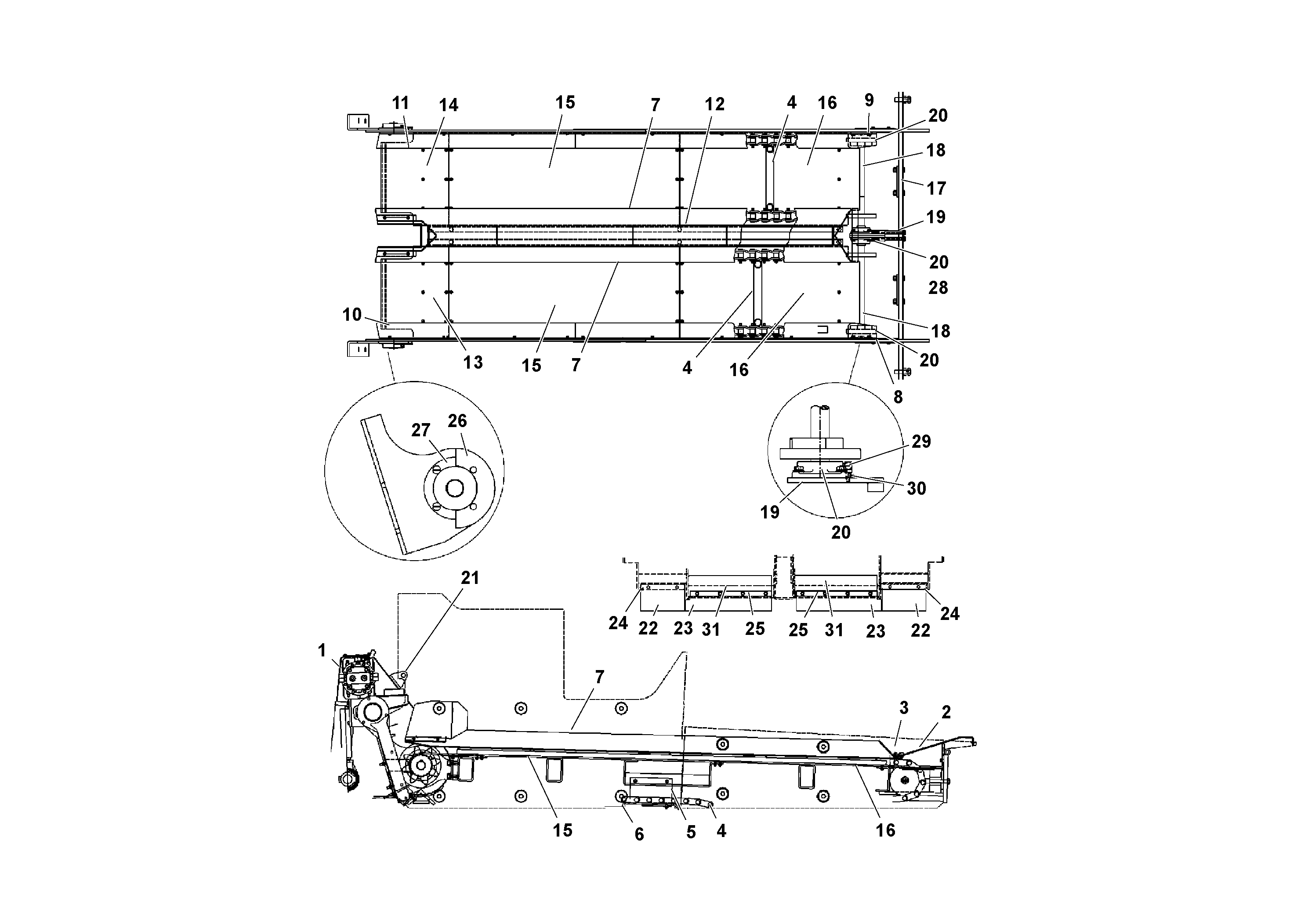 Схема запчастей Volvo PF161 - 75726 Auger/conveyor Arrangement PF161 S/N 197506 -