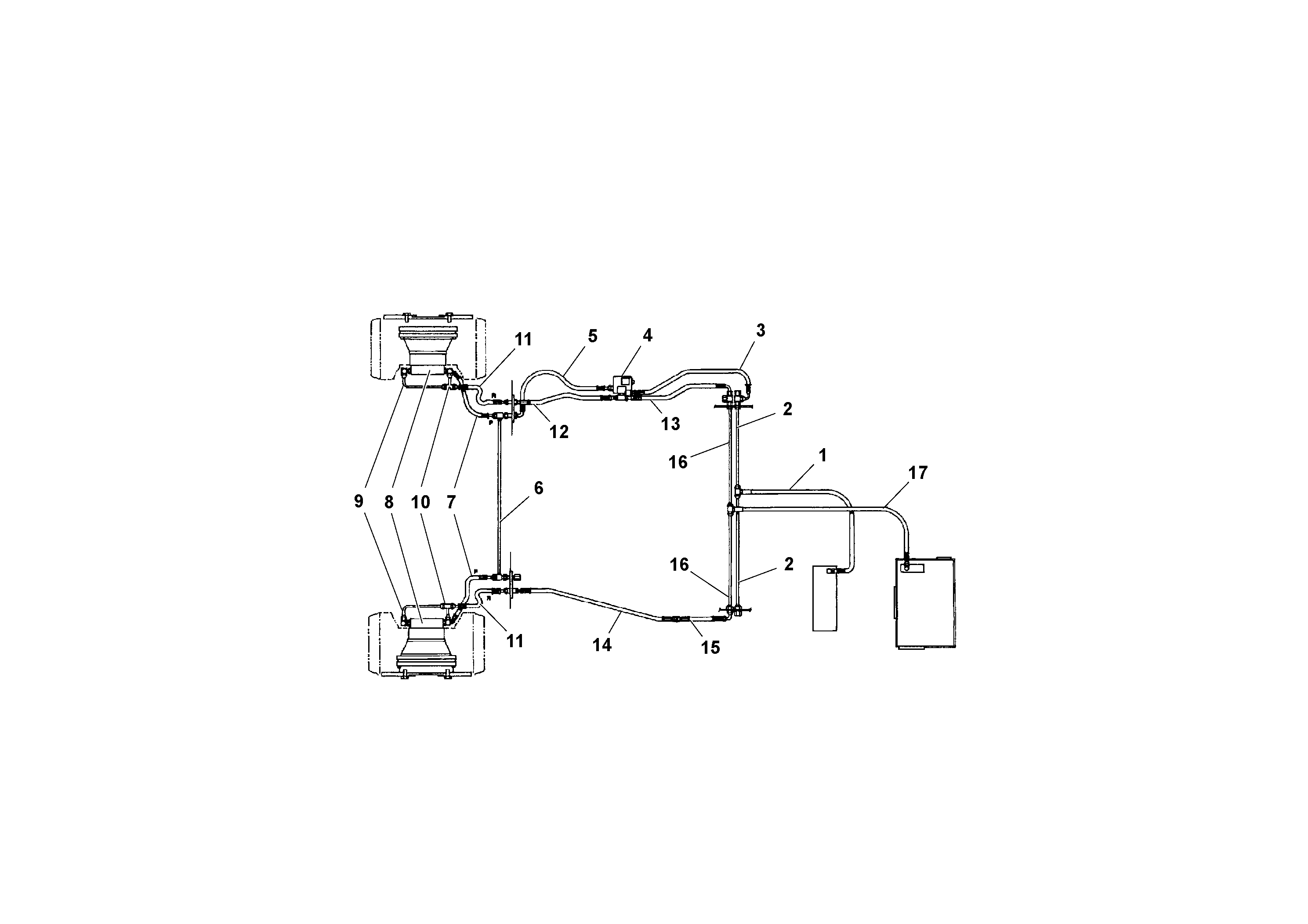 Схема запчастей Volvo PF161 - 47485 Optional Front Wheel Assist Hydraulic System PF161 S/N 197506 -