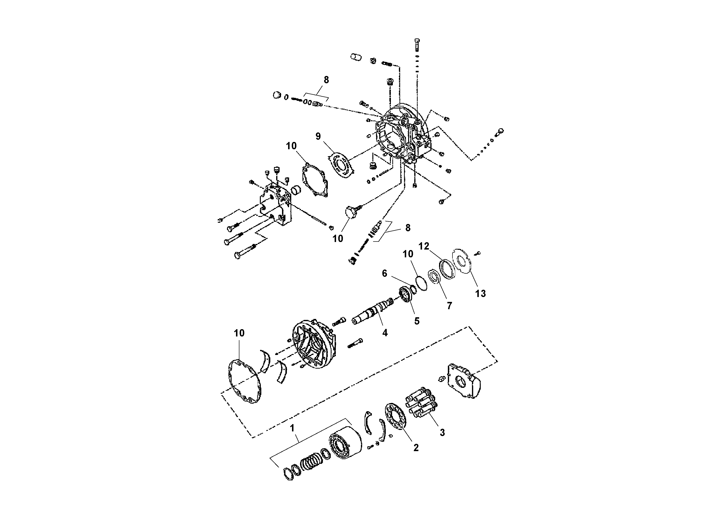 Схема запчастей Volvo PF161 - 50422 Traction Drive Motor PF161 S/N 197506 -