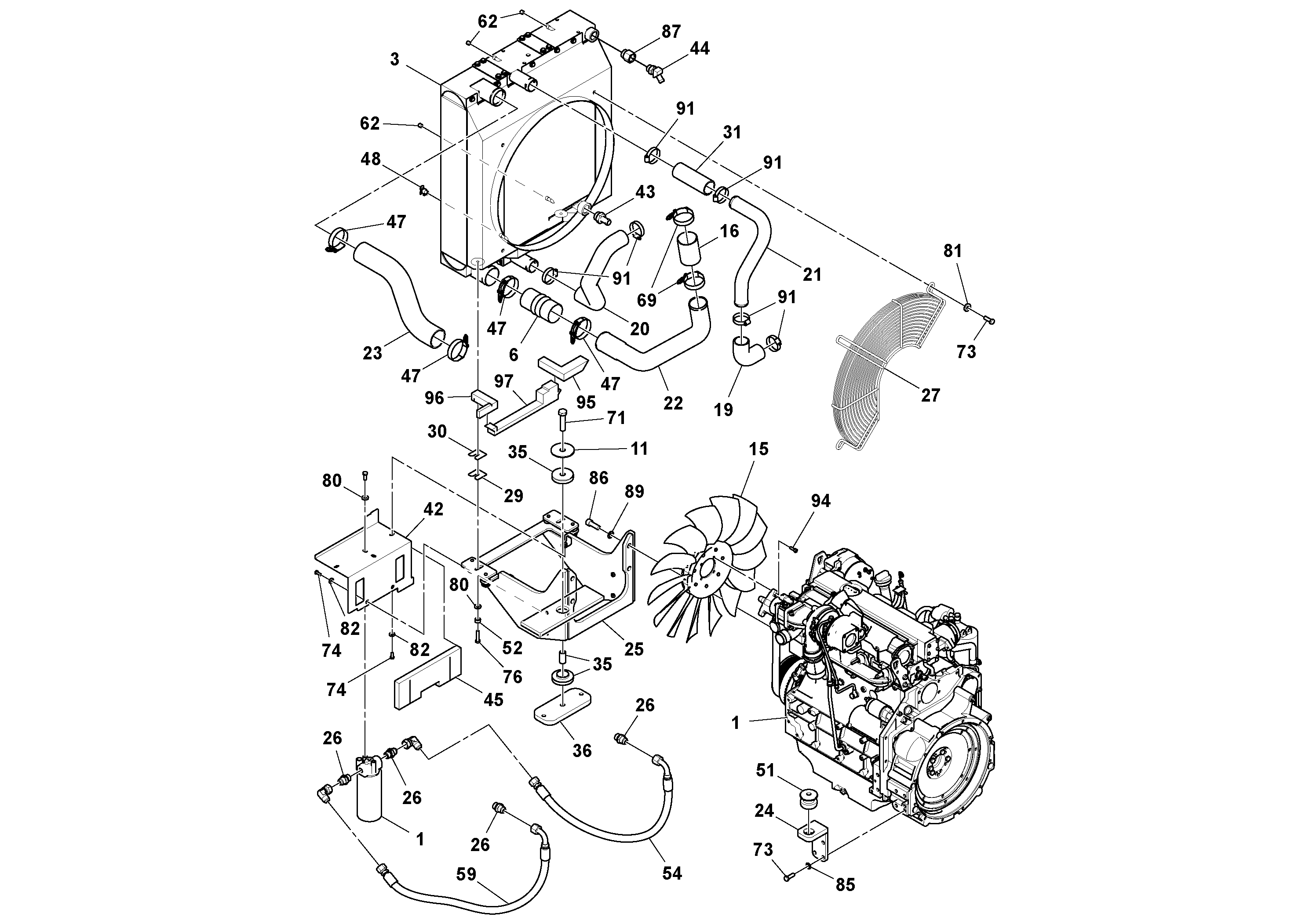 Схема запчастей Volvo PF2181 - 102616 Двигатель в сборе PF2181 S/N 200987-