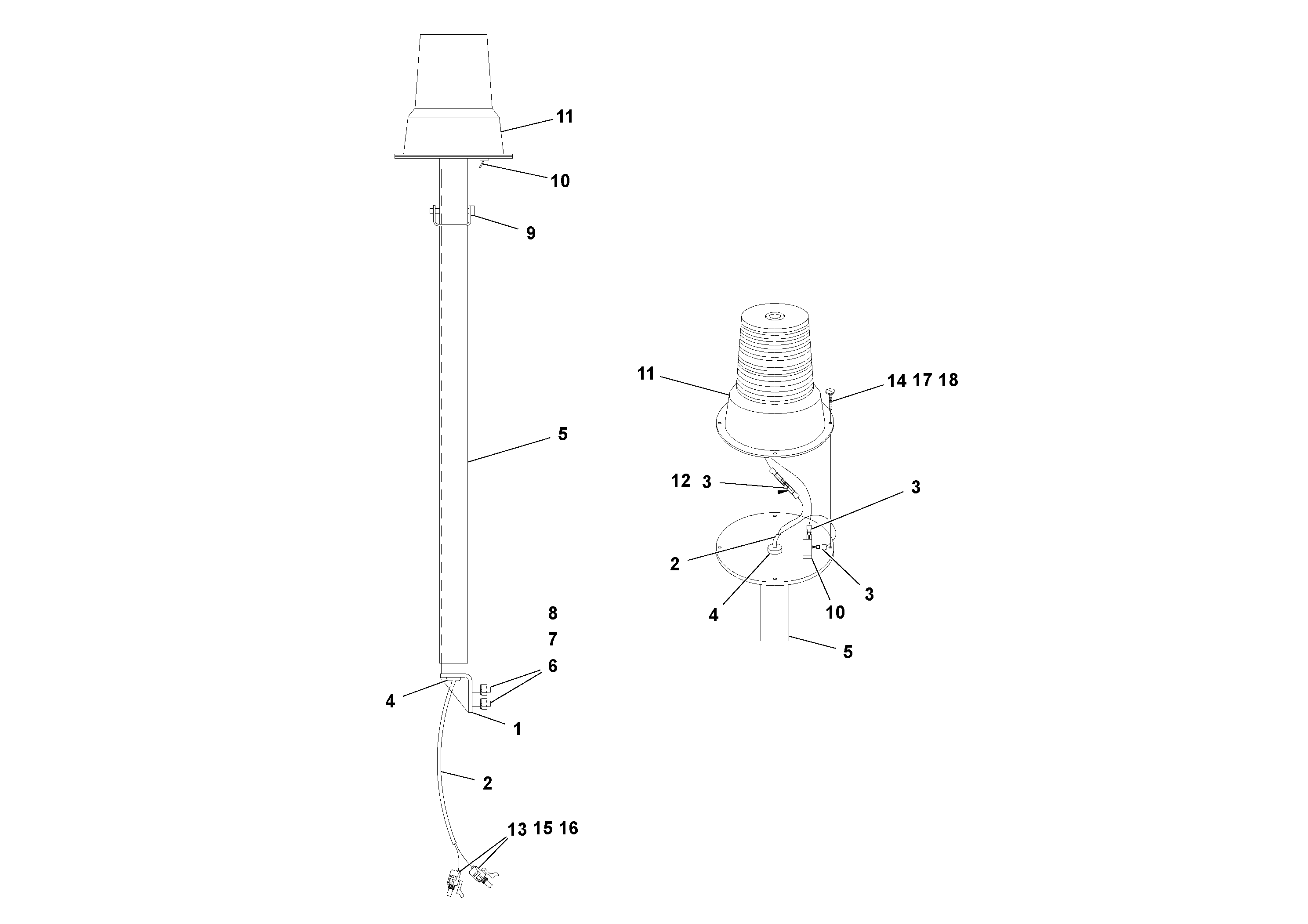 Схема запчастей Volvo PF2181 - 74468 Strobe Light Installation PF2181 S/N 200987-