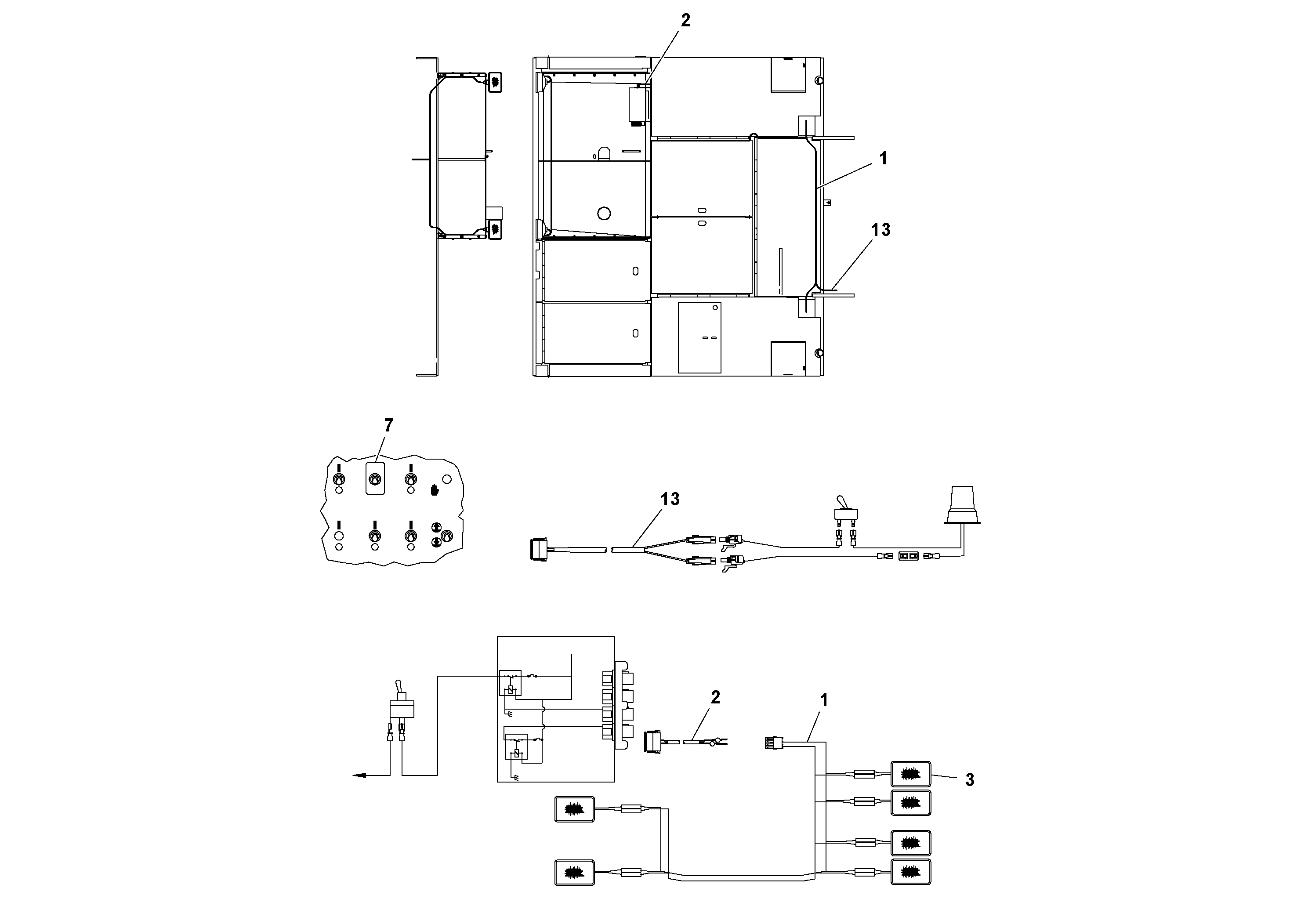 Схема запчастей Volvo PF2181 - 77302 Flood Light Installation PF2181 S/N 200987-