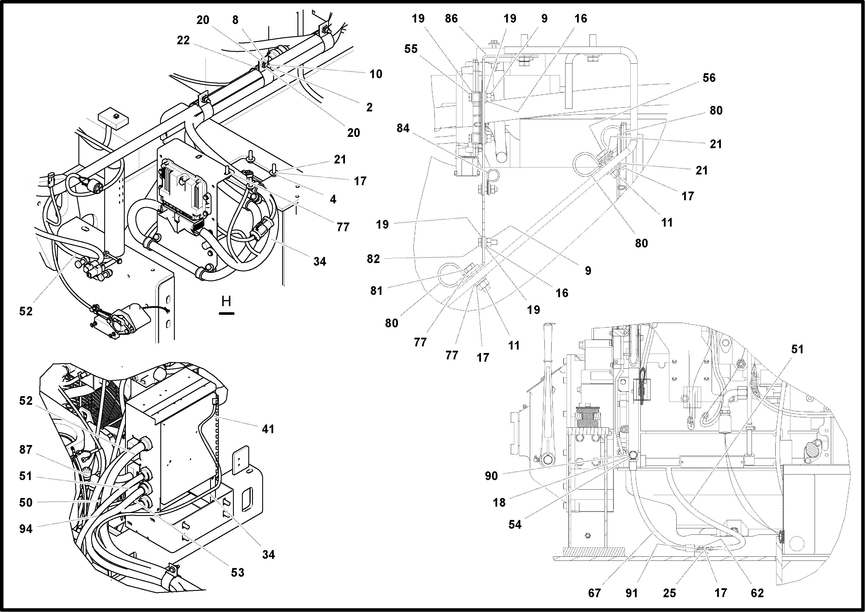 Схема запчастей Volvo PF2181 - 106410 Electrical Arrangement PF2181 S/N 200987-