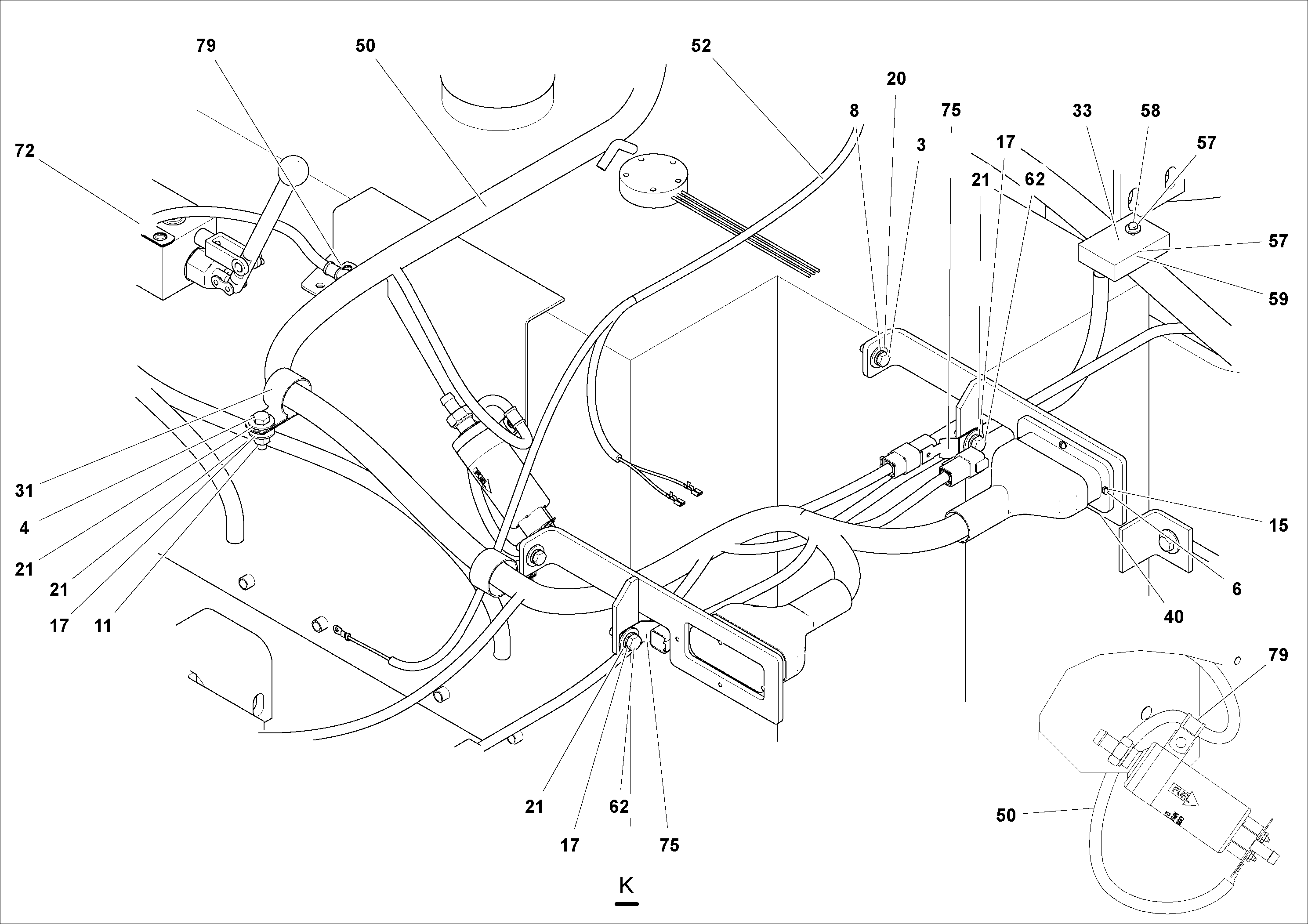 Схема запчастей Volvo PF2181 - 73055 Electrical Arrangement PF2181 S/N 200987-