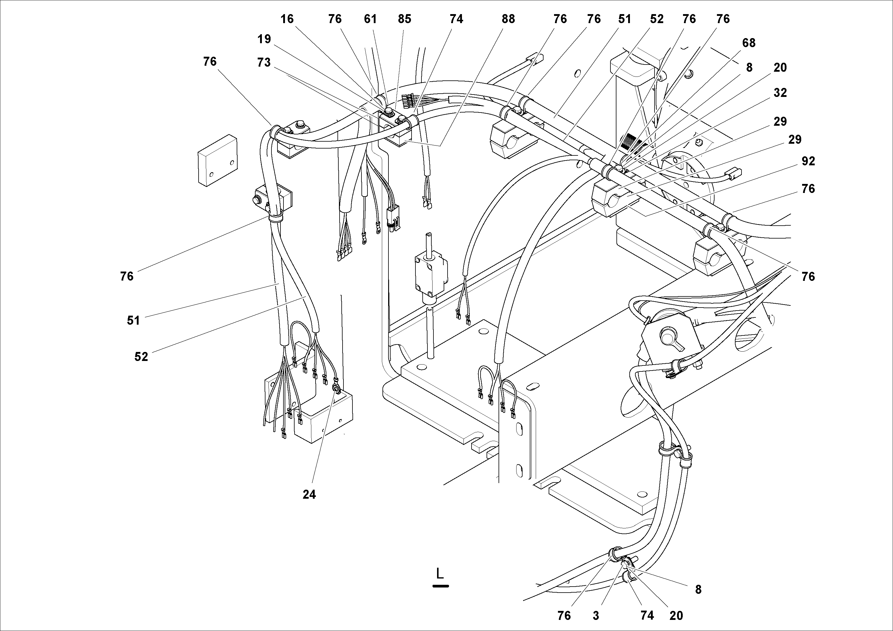 Схема запчастей Volvo PF2181 - 73690 Electrical Arrangement PF2181 S/N 200987-