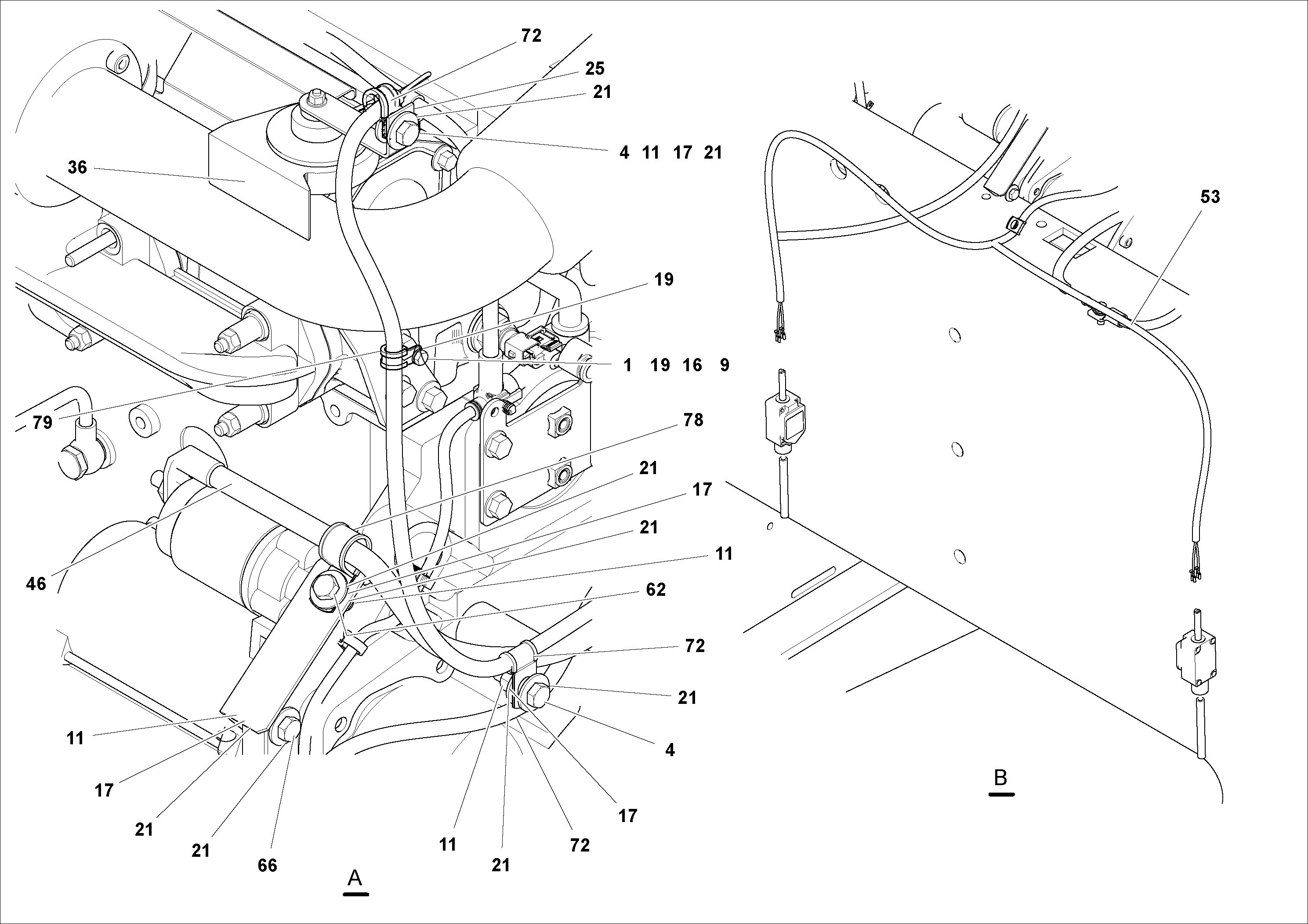 Схема запчастей Volvo PF2181 - 79092 Electrical Arrangement PF2181 S/N 200987-