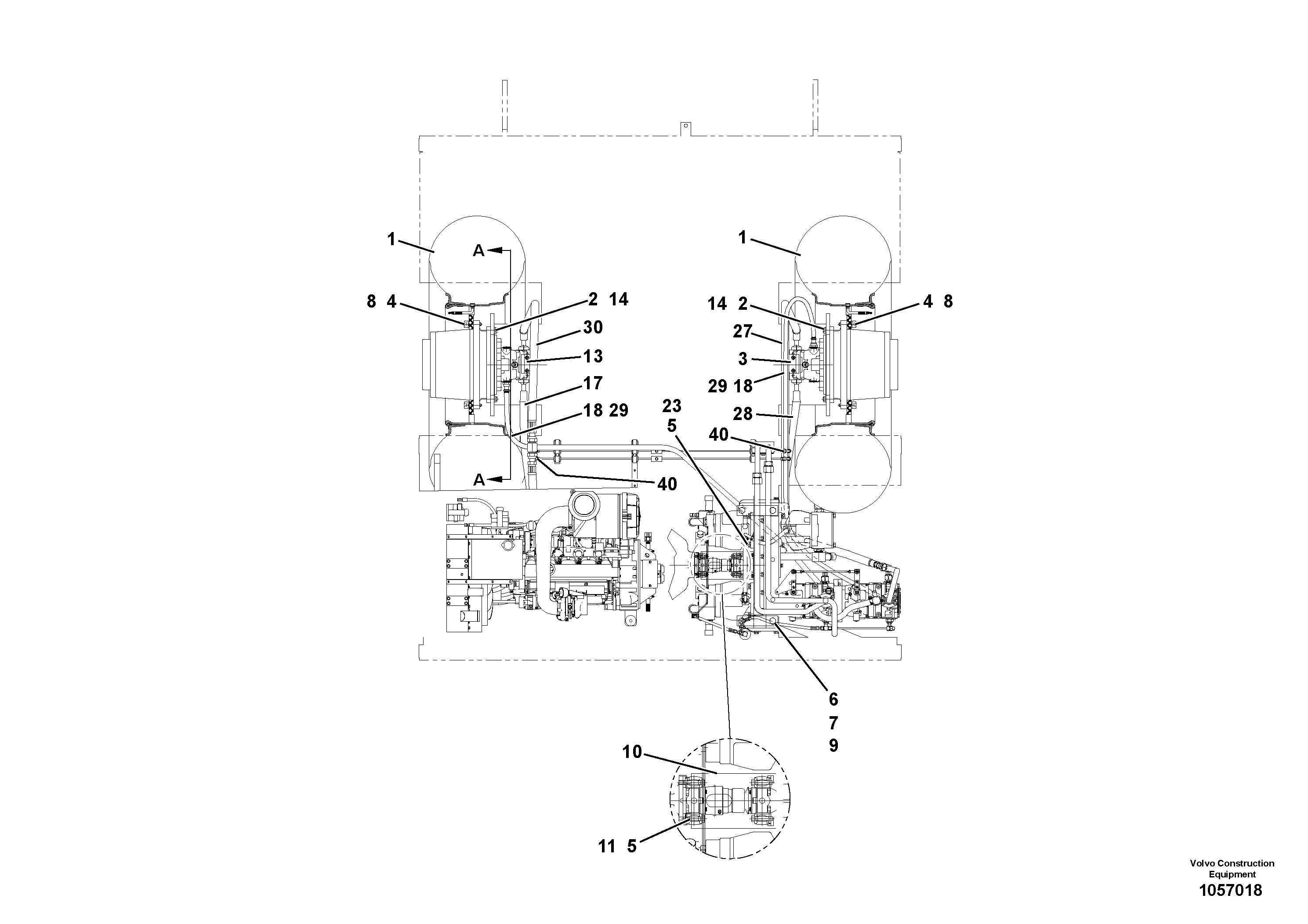 Схема запчастей Volvo PF2181 - 79936 Traction Drive Assembly PF2181 S/N 200987-