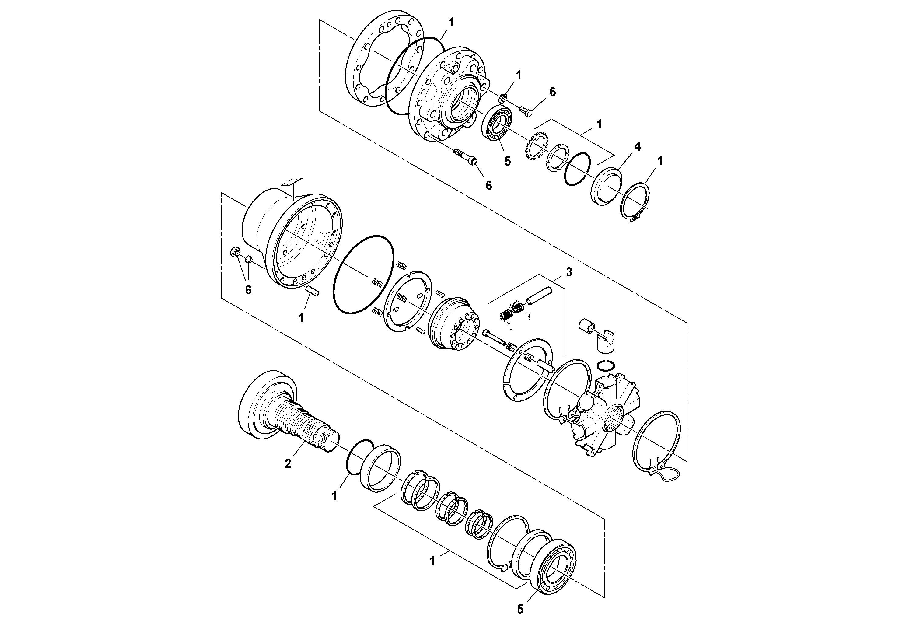 Схема запчастей Volvo PF2181 - 80818 Front Wheel Assist Motor PF2181 S/N 200987-