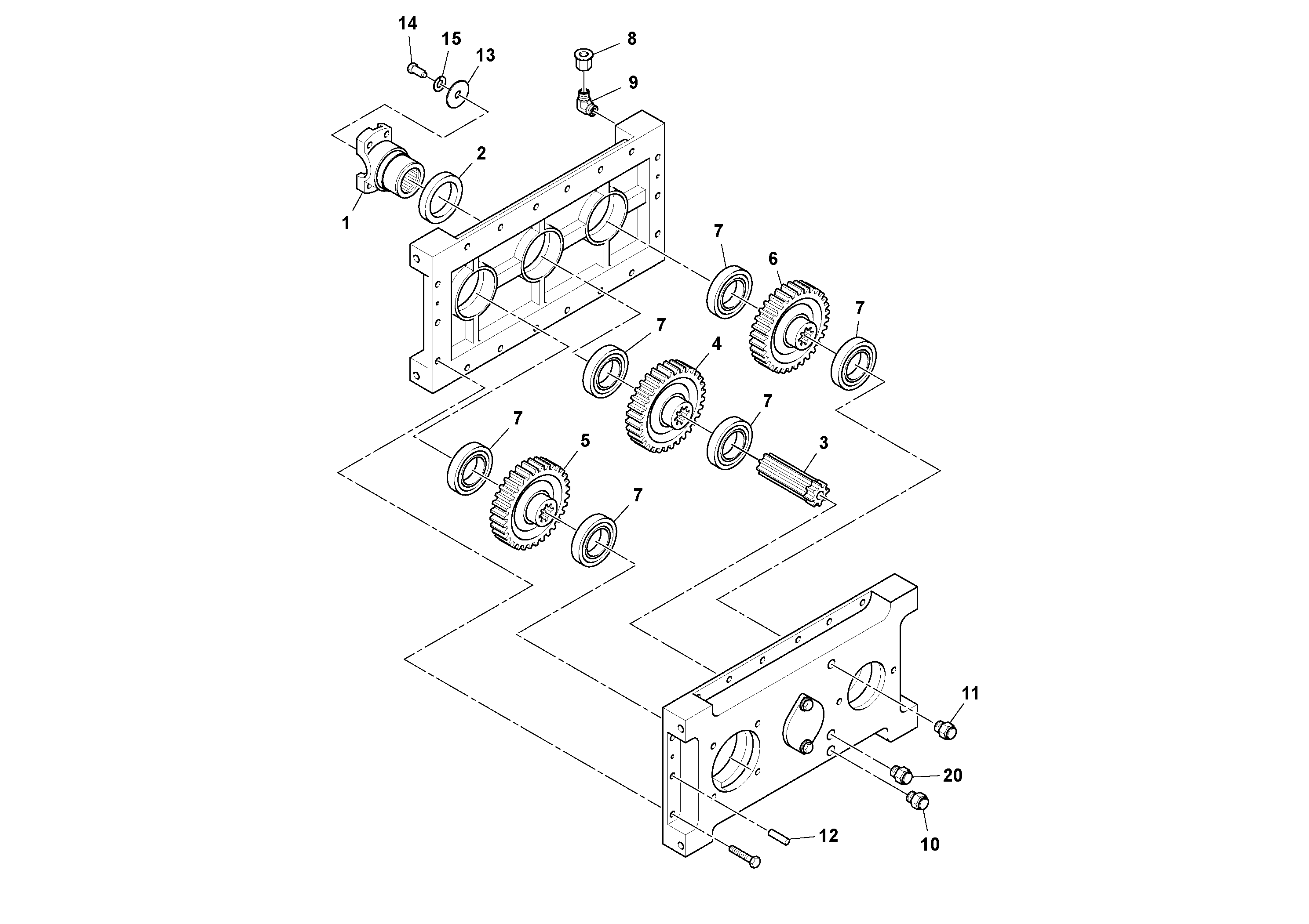 Схема запчастей Volvo PF2181 - 83738 Pump Drive Transmission PF2181 S/N 200987-