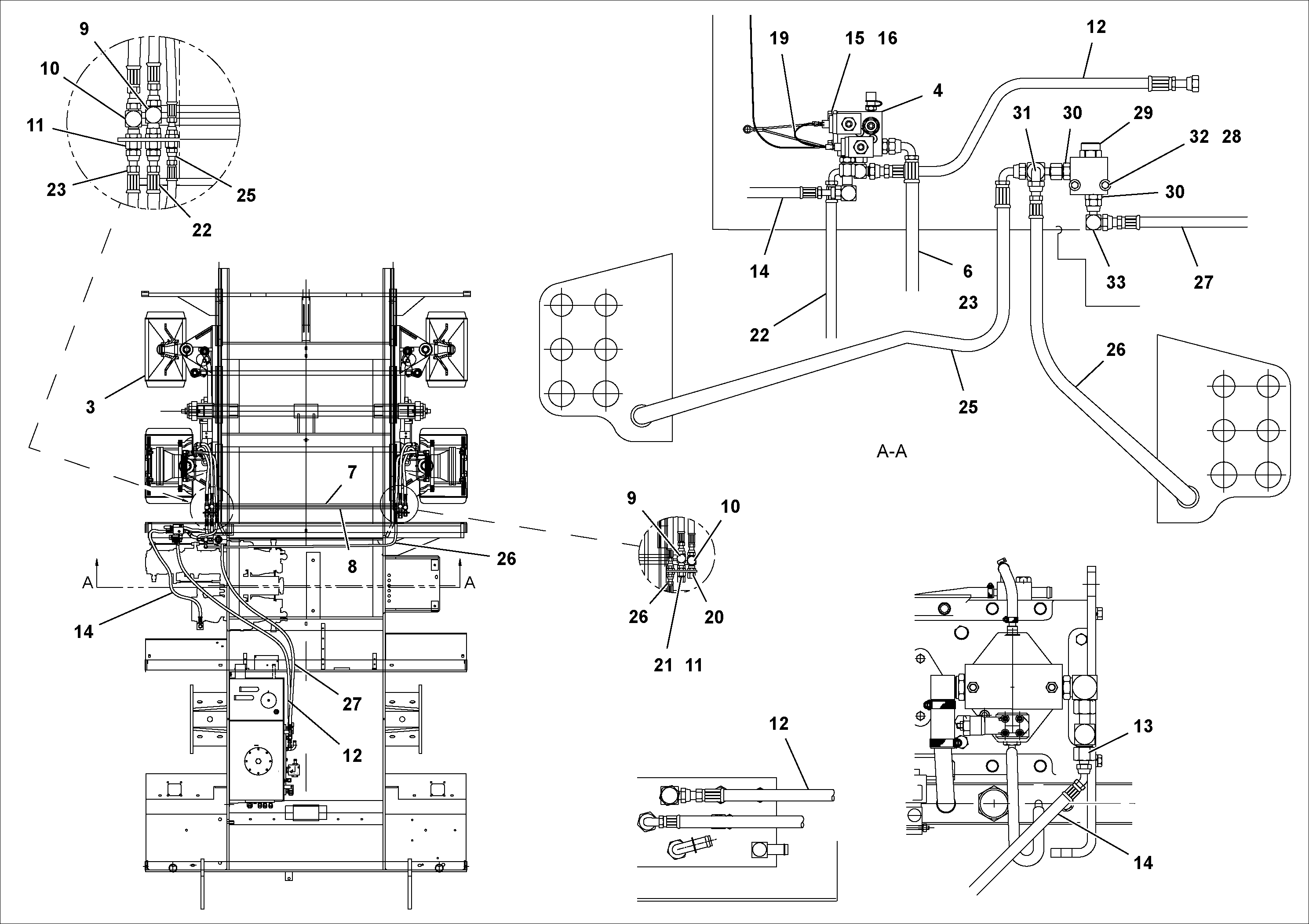 Схема запчастей Volvo PF2181 - 76933 Bogie Steering Arrangement PF2181 S/N 200987-