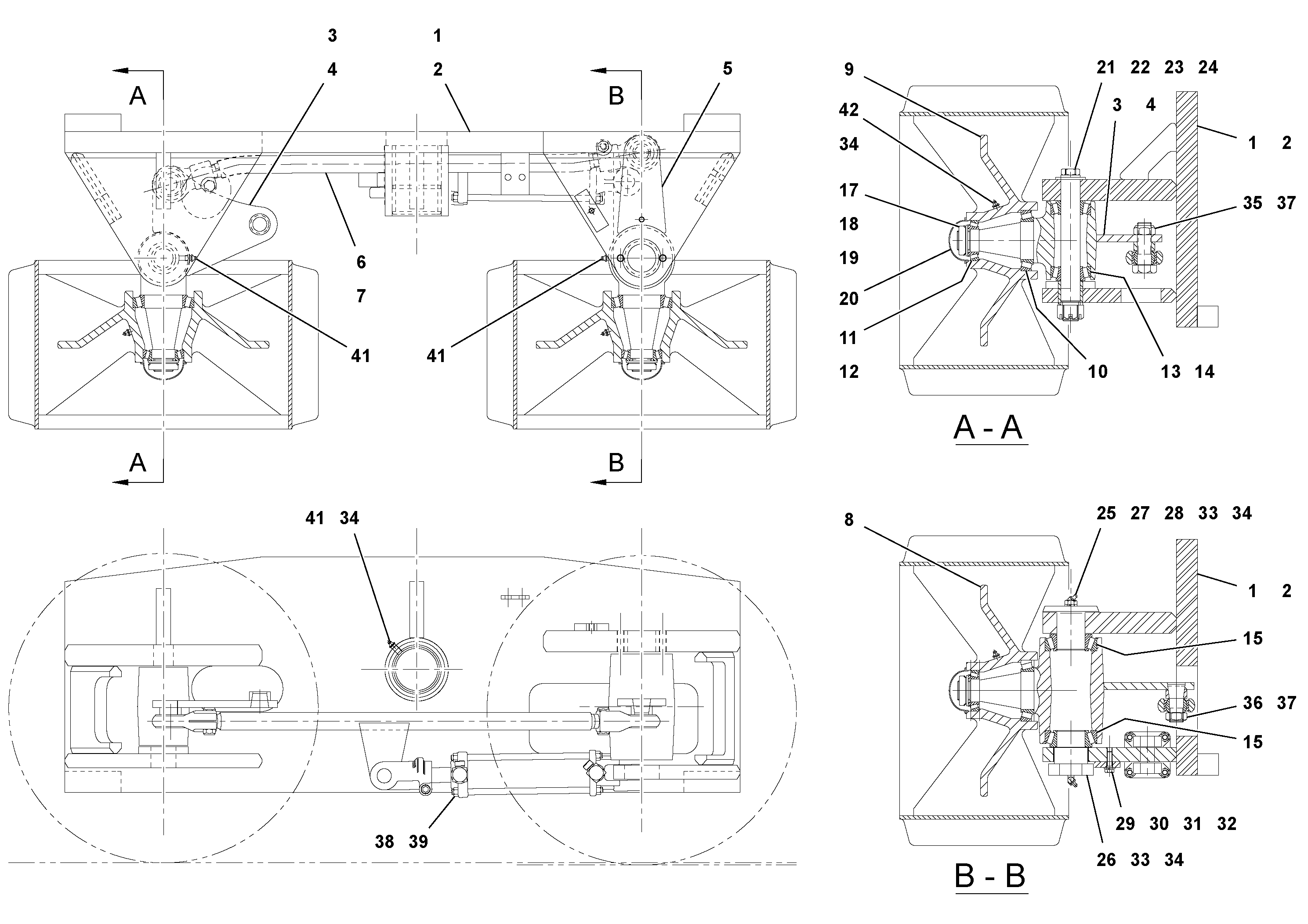 Схема запчастей Volvo PF2181 - 77467 Bogie Steering Arrangement PF2181 S/N 200987-